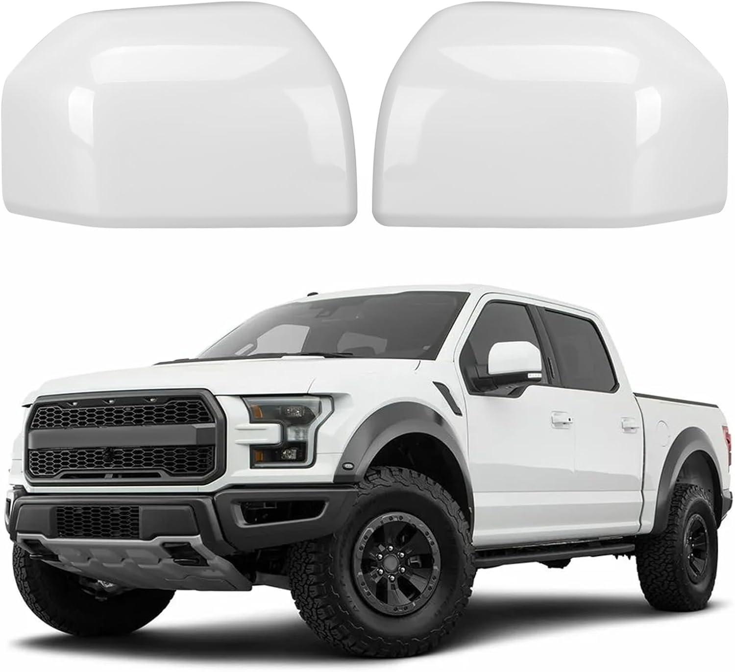 Covelta Mirror Cover Caps Replacement for 2015-2020 Ford F150（White）