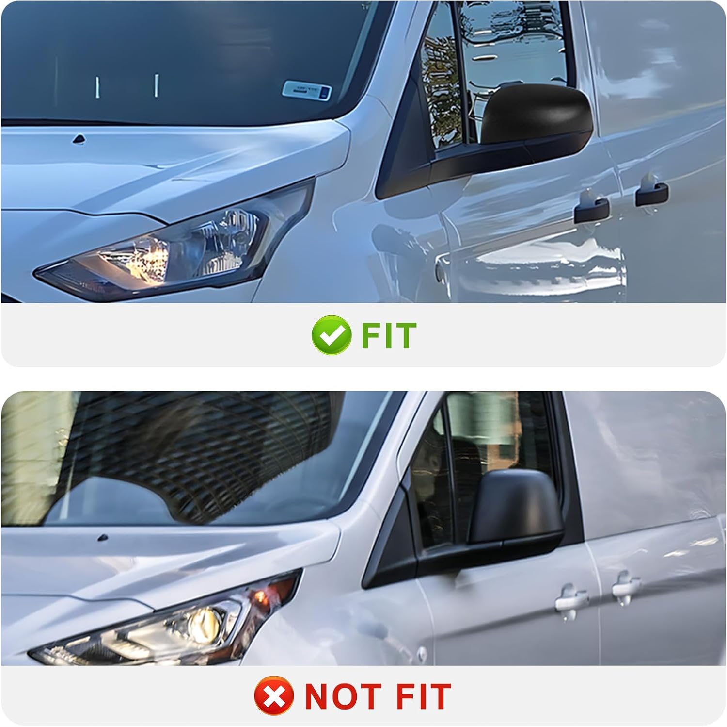 Covelta Left Mirror Cover Cap Replacement for 2014-2023 Ford Transit Connect