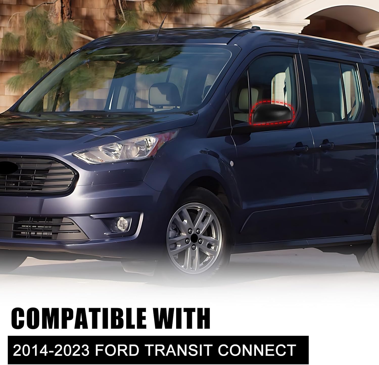 Covelta Left Mirror Cover Cap Replacement for 2014-2023 Ford Transit Connect