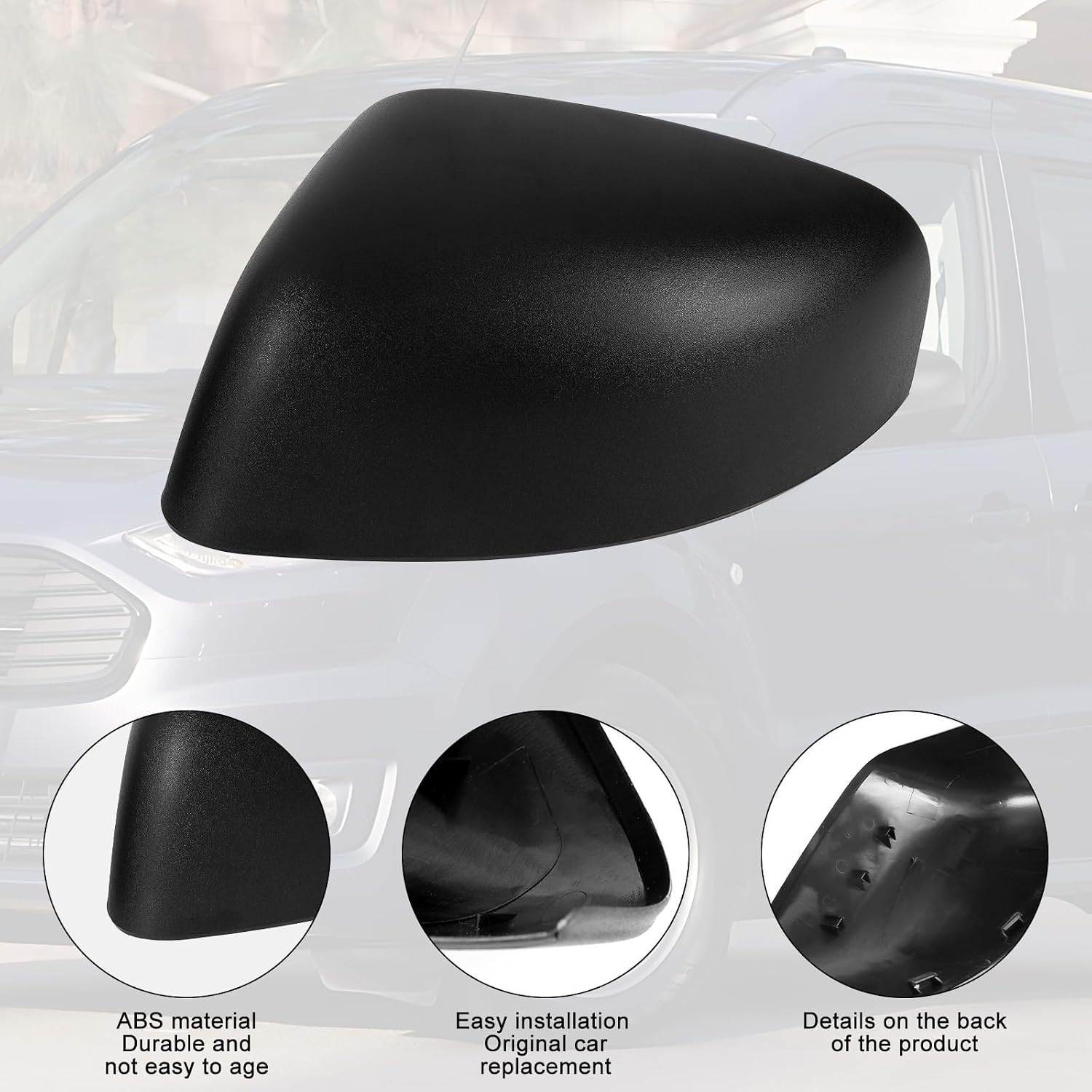 Covelta Left Mirror Cover Cap Replacement for 2014-2023 Ford Transit Connect