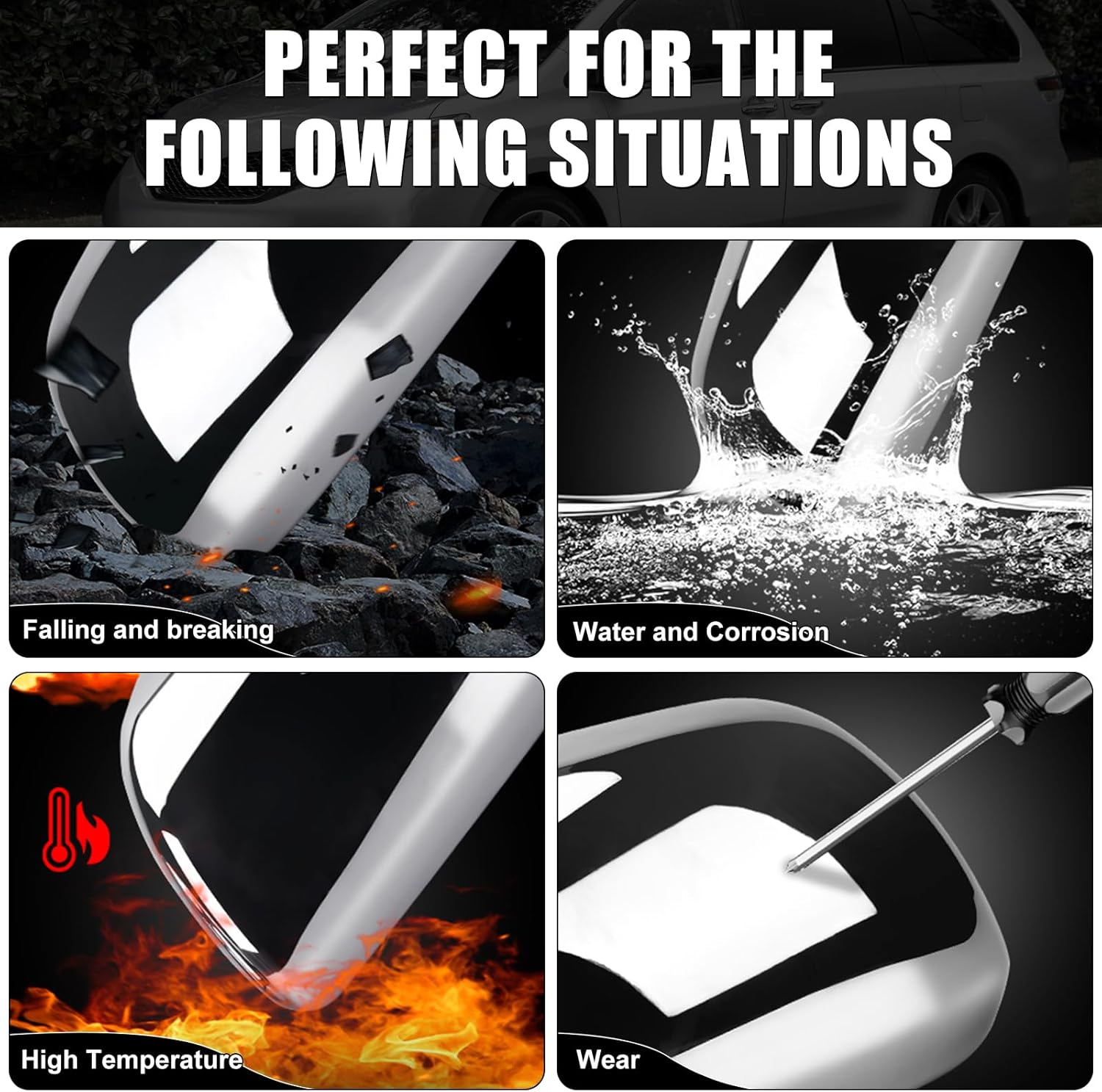 Covelta Left & Right Mirror Cover Caps Replacement for 2011-2019 Toyota Sienna