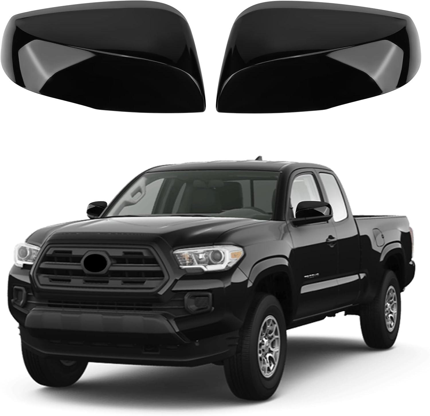 Covelta Mirror Cover Caps Replacement for 2016-2023 Toyota Tacoma With Turn Signal（Black）