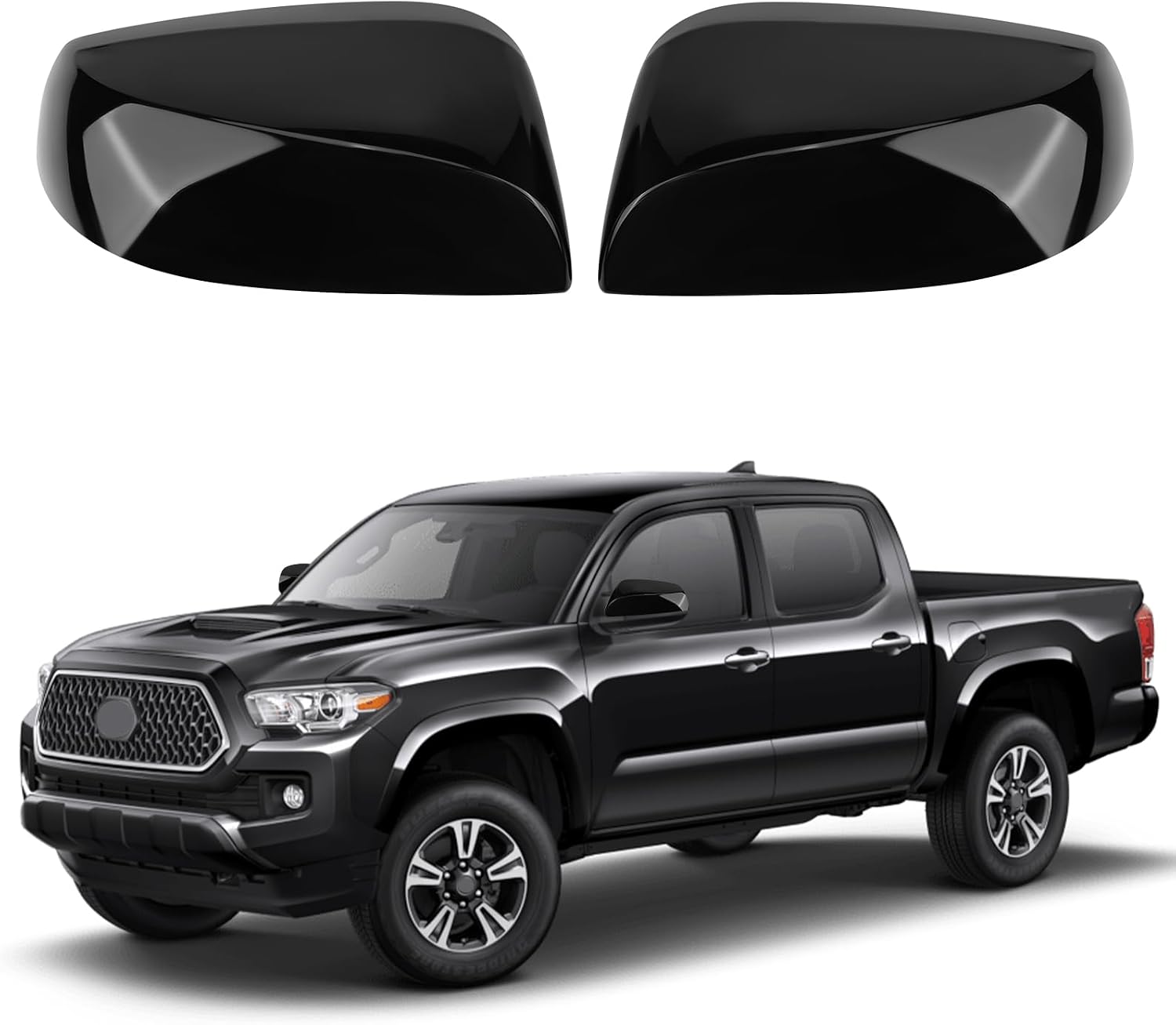 Covelta Mirror Cover Caps for 2016-2023 Toyota Tacoma Without Turn Signal（Black）