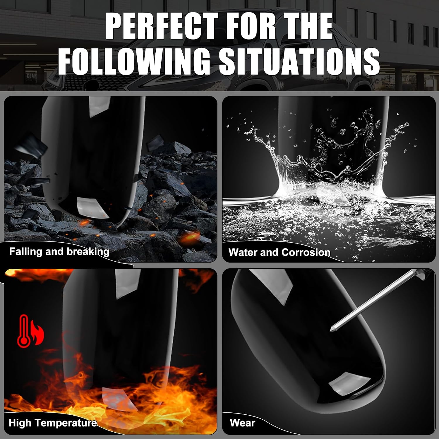 Covelta Right Side Mirror Cover Cap for 2011-2015 Toyota Tacoma Without Turn Signal Model