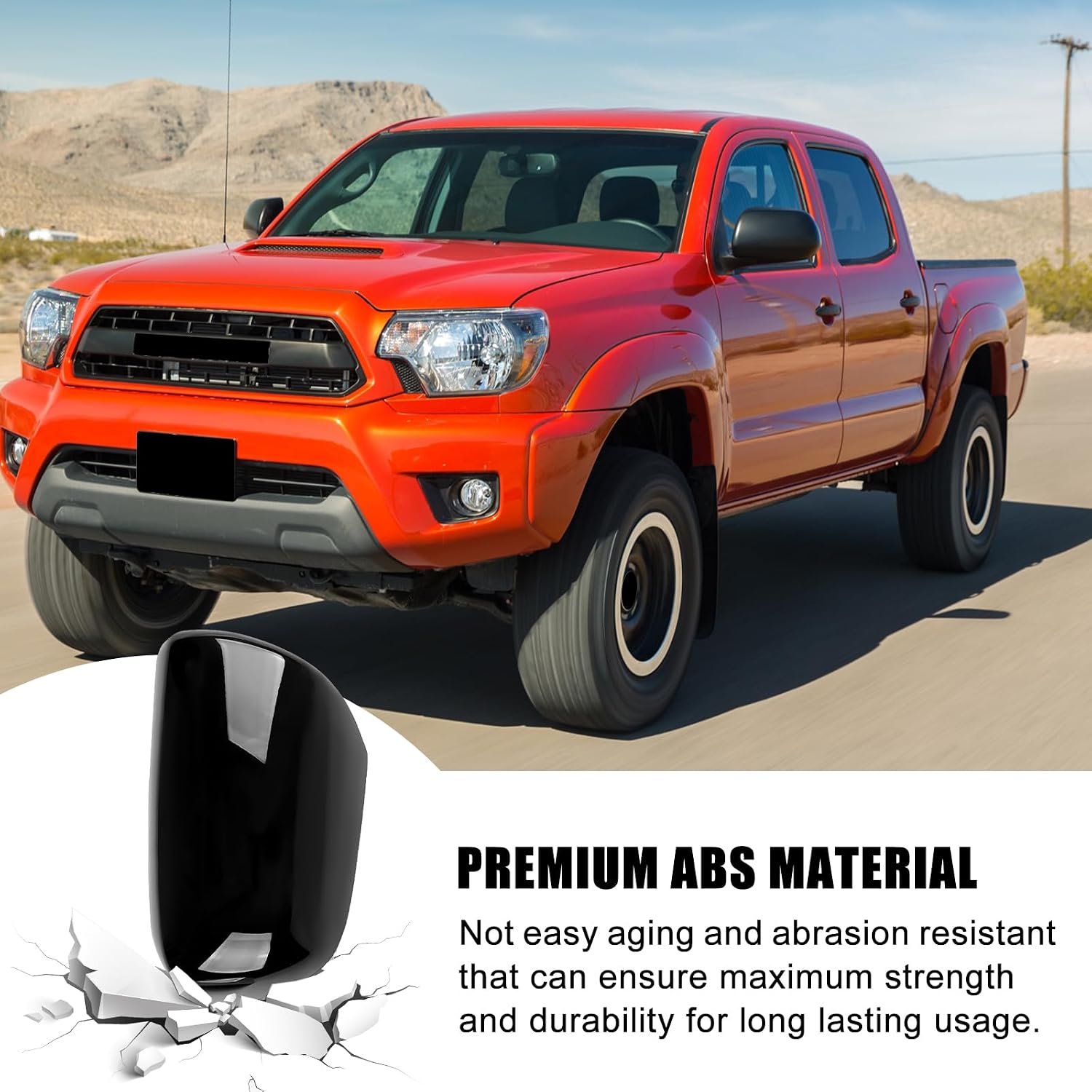 Covelta Left Side Mirror Cover Cap for 2011-2015 Toyota Tacoma Without Turn Signal Model