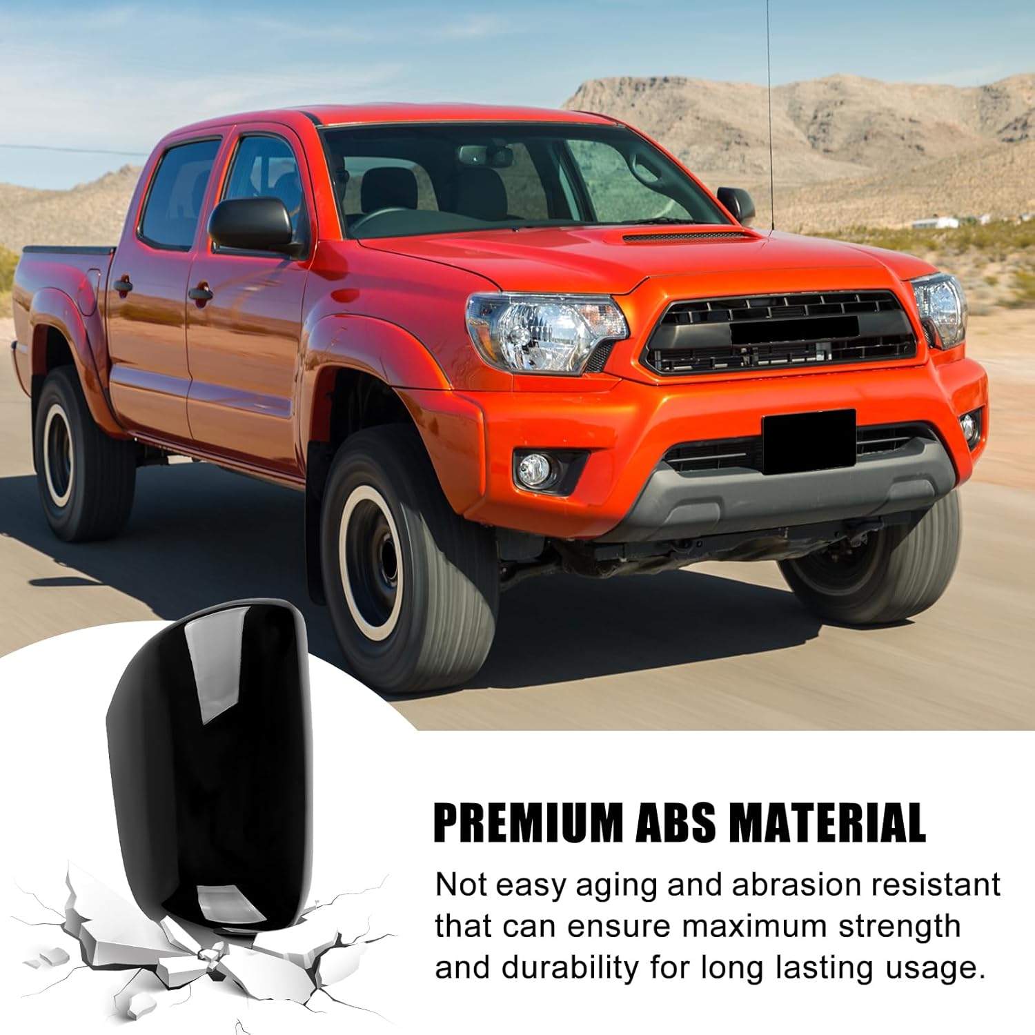 Covelta Right Side Mirror Cover Cap for 2011-2015 Toyota Tacoma Without Turn Signal Model
