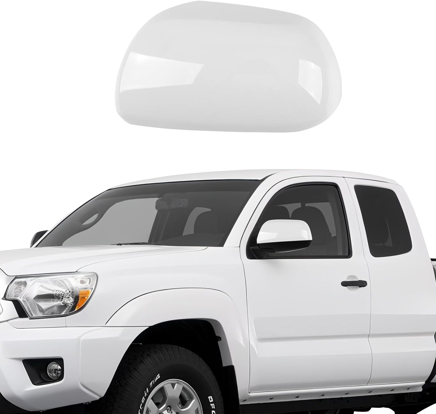 Covelta Left Side Mirror Cover Cap Replacement for 2012-2015 Toyota Tacoma（White）