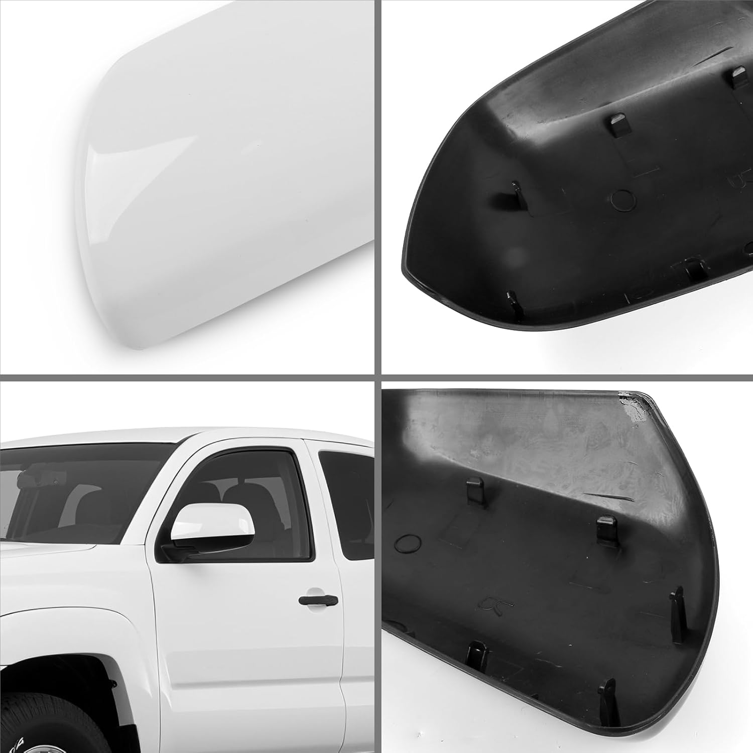 Covelta Left Side Mirror Cover Cap Replacement for 2012-2015 Toyota Tacoma（White）