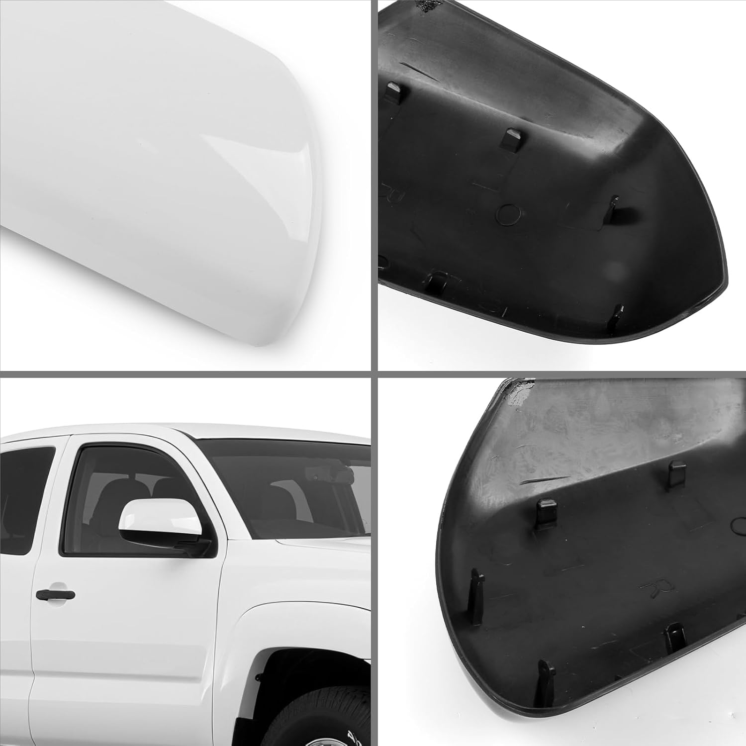 Covelta Right Side Mirror Cover Cap Replacement for 2012-2015 Toyota Tacoma（White）