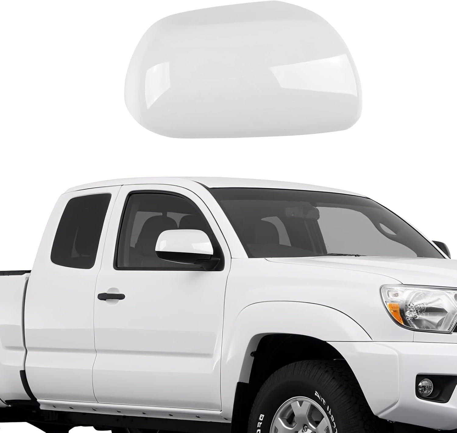 Covelta Right Side Mirror Cover Cap Replacement for 2012-2015 Toyota Tacoma（White）