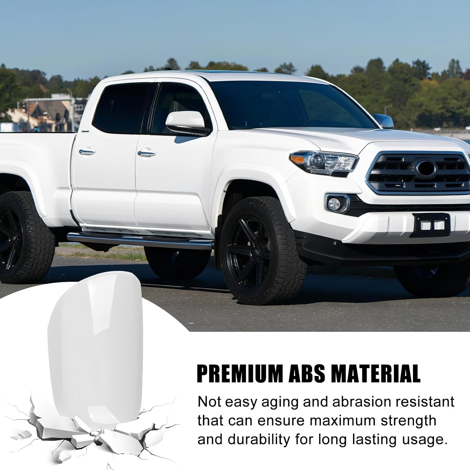 Covelta Right Side Mirror Cover Cap Replacement for 2012-2015 Toyota Tacoma（White）