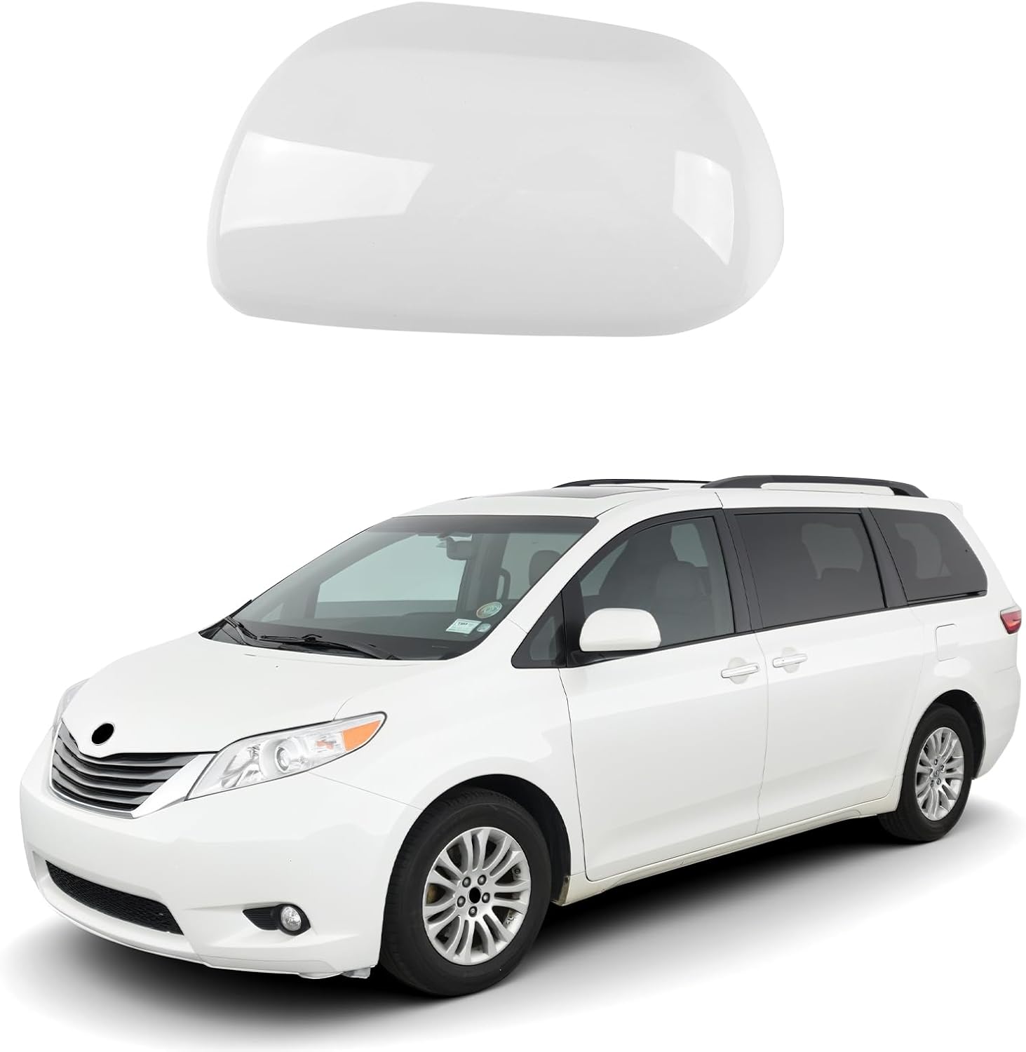Covelta Left Side Mirror Cover Cap Replacement for 2011-2019 Toyota Sienna Without Turn Signal