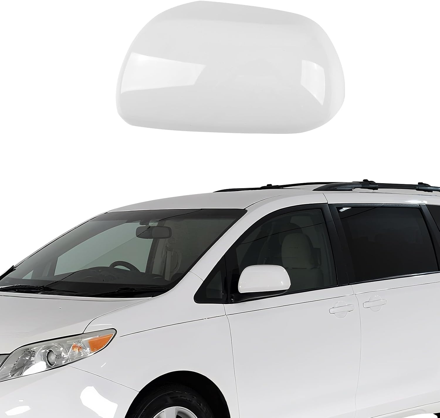 Covelta Left Side Mirror Cover Cap Replacement for 2011-2019 Toyota Sienna Without Turn Signal