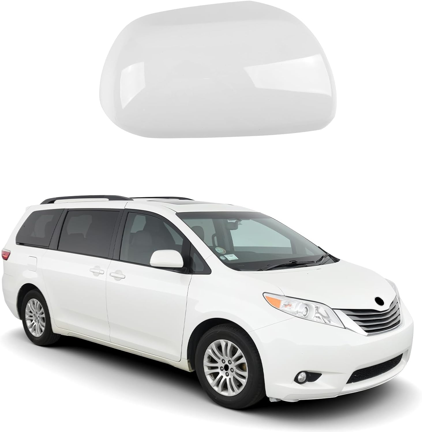 Covelta Right Side Mirror Cover Cap Replacement for 2011-2019 Toyota Sienna Without Turn Signal