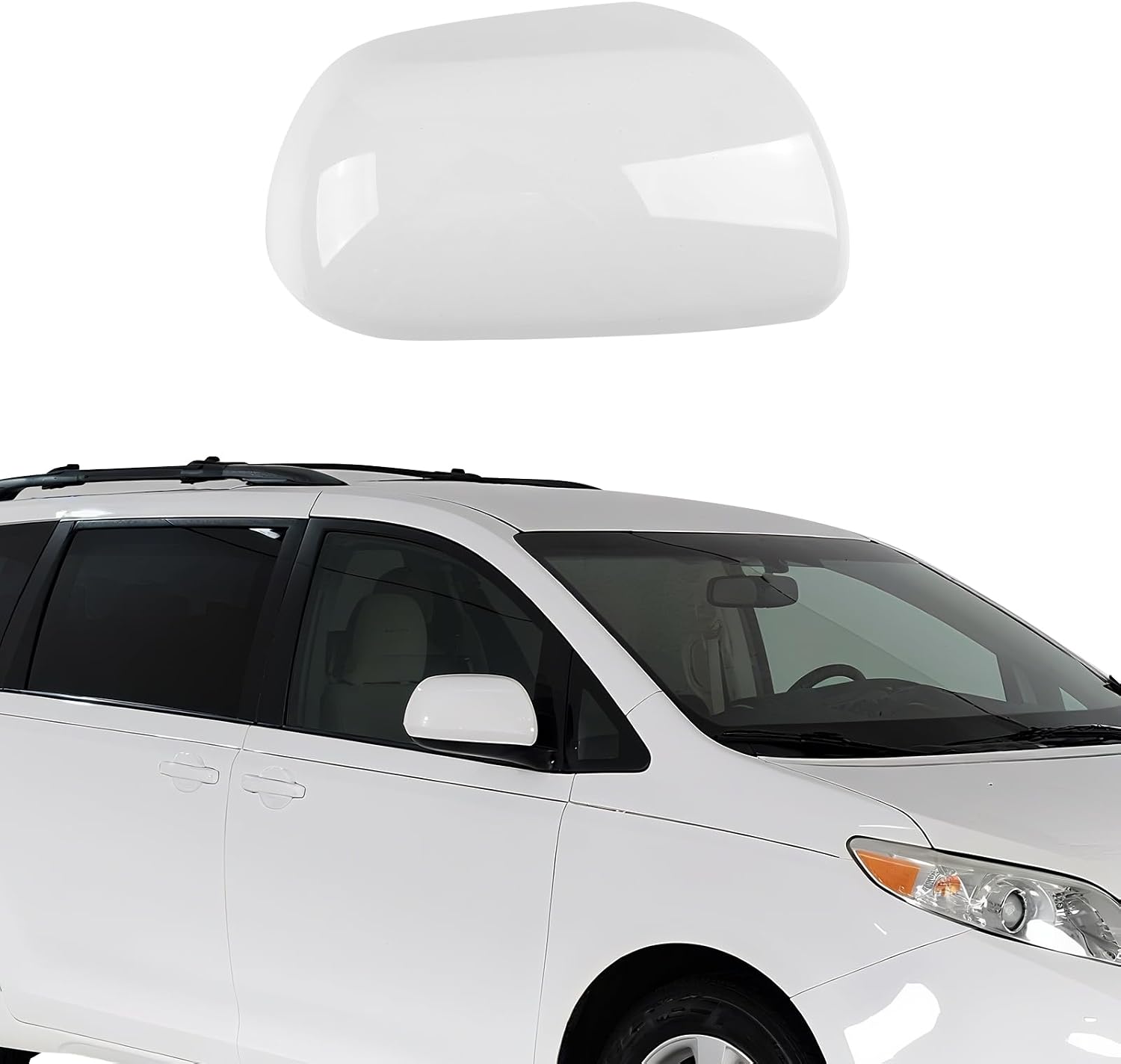 Covelta Right Side Mirror Cover Cap Replacement for 2011-2019 Toyota Sienna Without Turn Signal