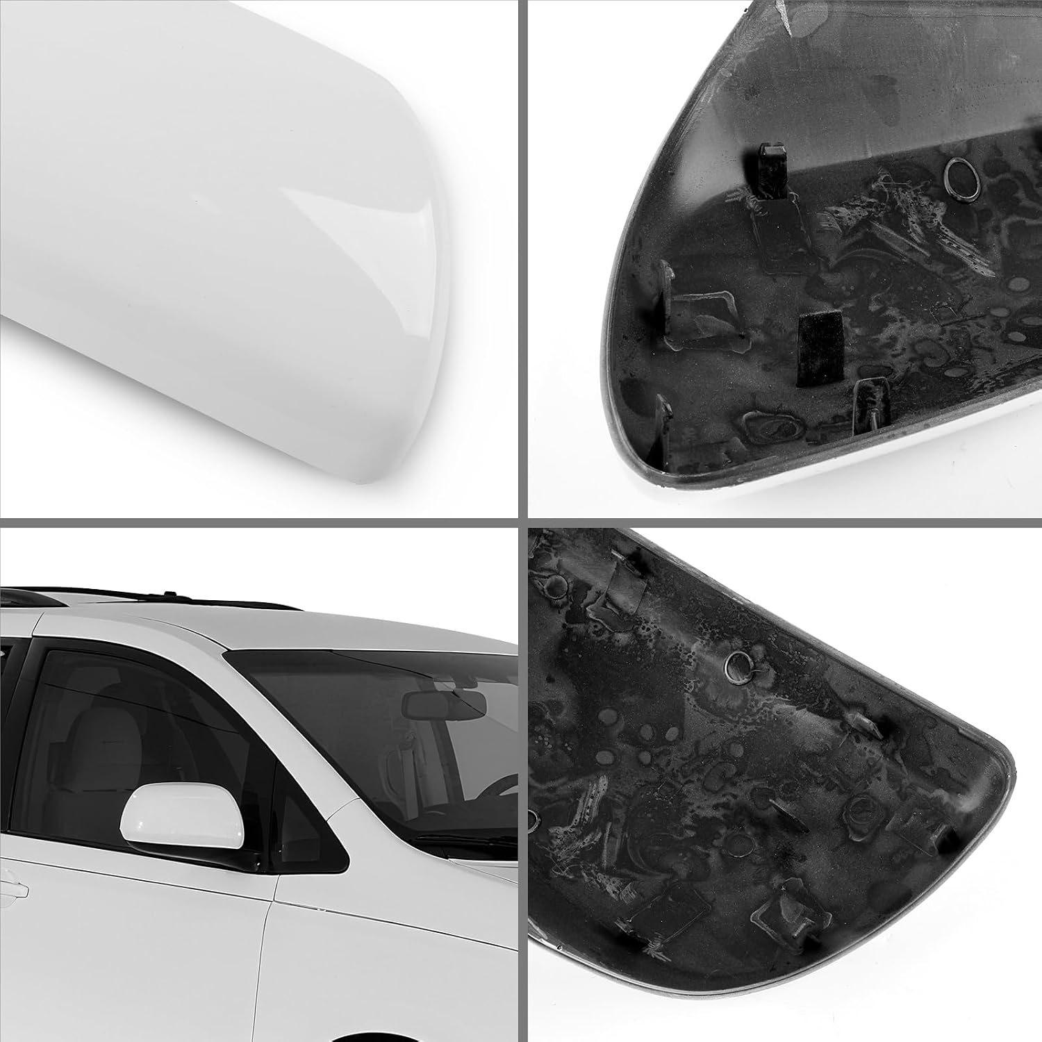 Covelta Right Side Mirror Cover Cap Replacement for 2011-2019 Toyota Sienna Without Turn Signal