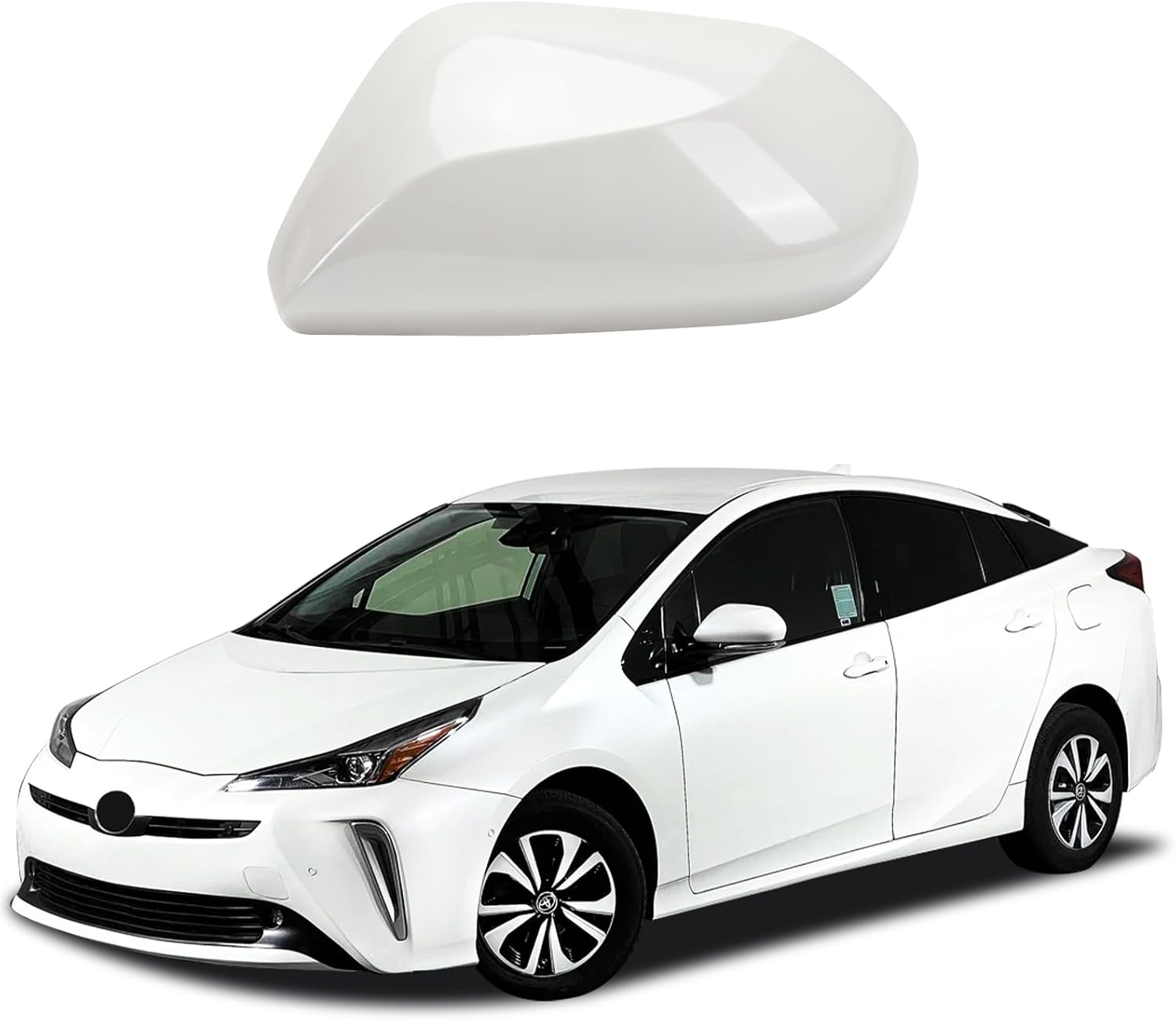 Covelta Left Driver Side Mirror Cover Replacement for 2016-2021 Toyota Prius（White）