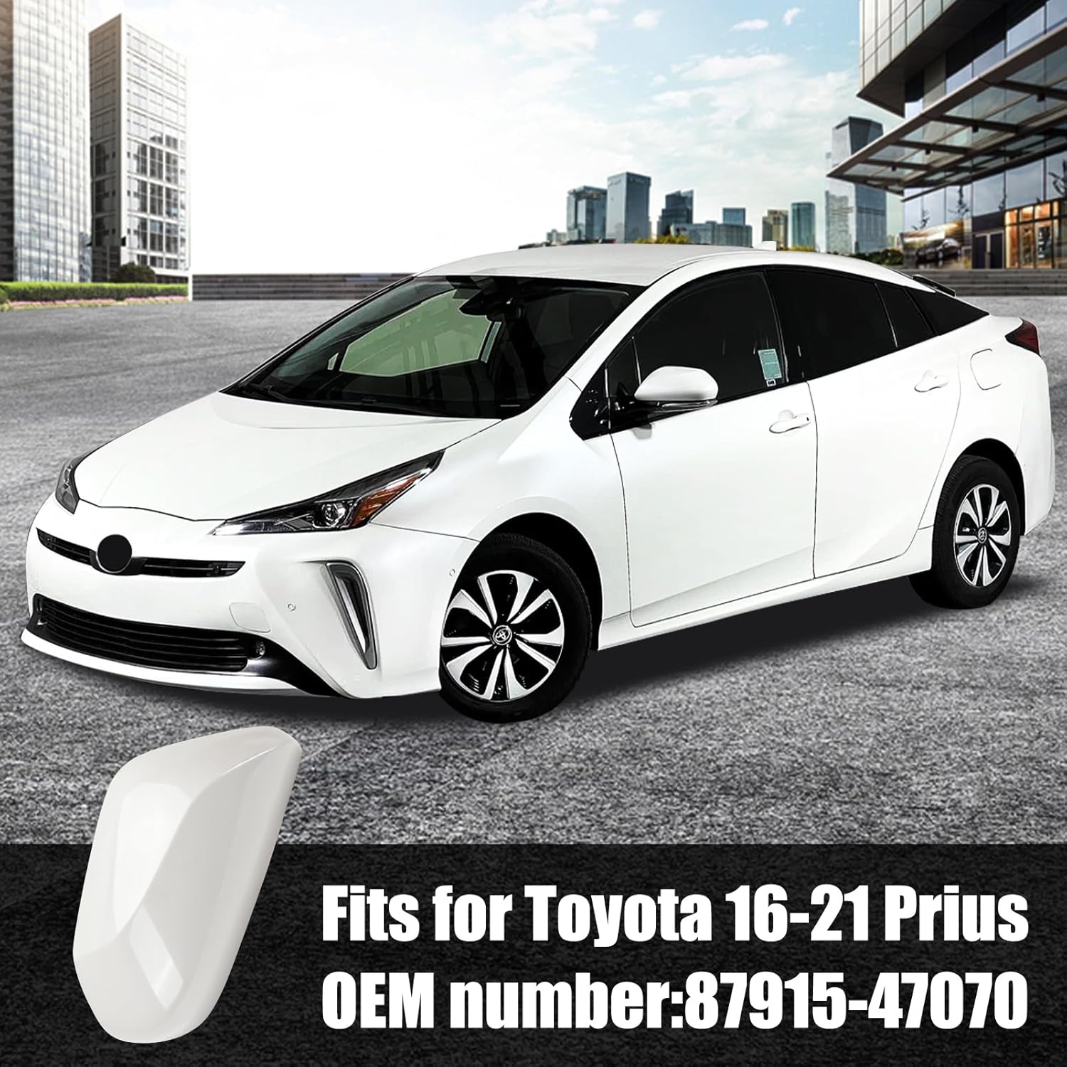 Covelta Left Driver Side Mirror Cover Replacement for 2016-2021 Toyota Prius（White）