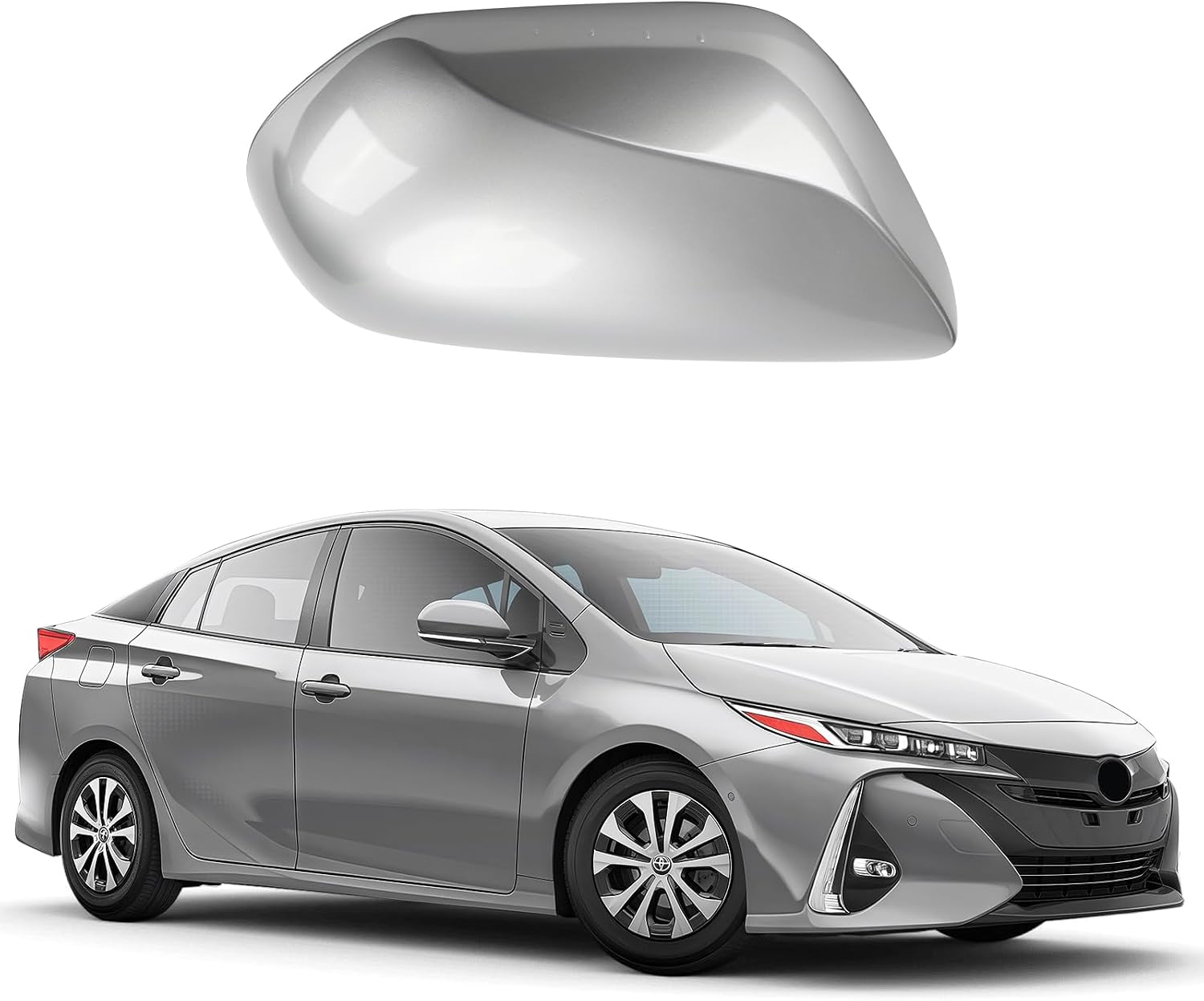 Covelta Right Passenger Side Mirror Cover Replacement for 2016-2021 Toyota Prius（Gray）