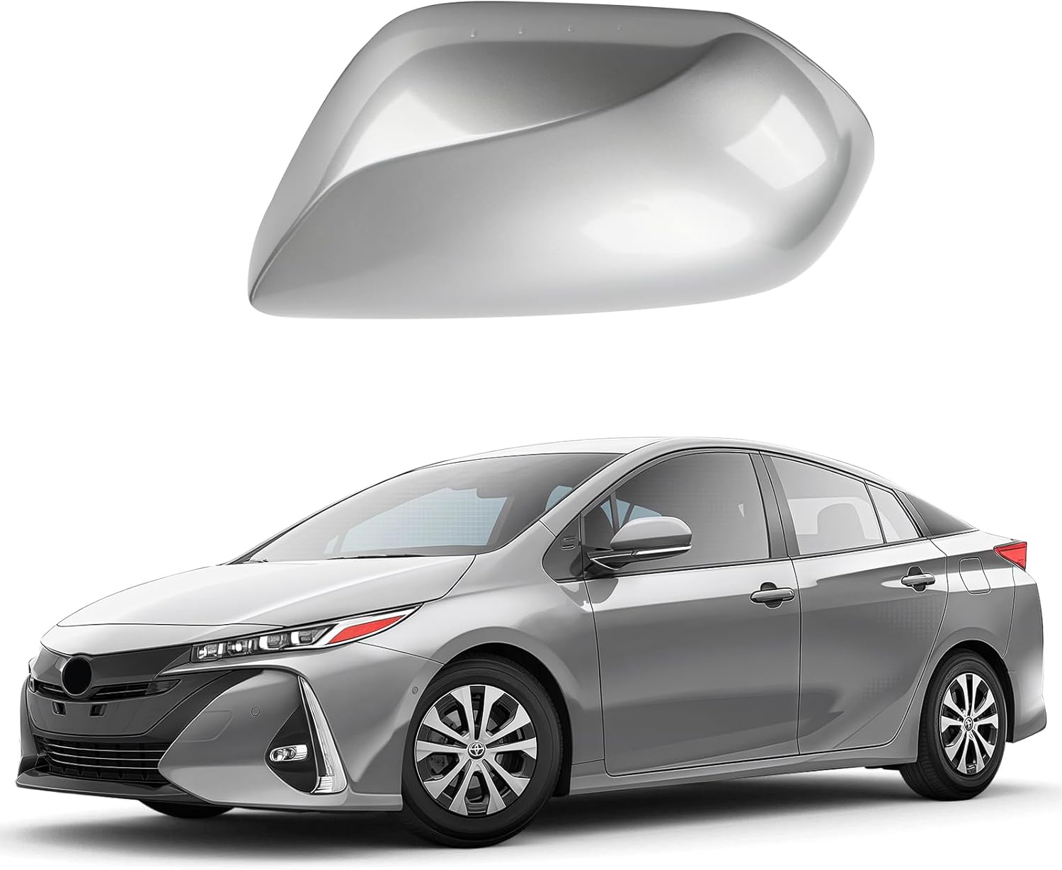 Covelta Left Driver Side Mirror Cover Replacement for 2016-2021 Toyota Prius（Gray）