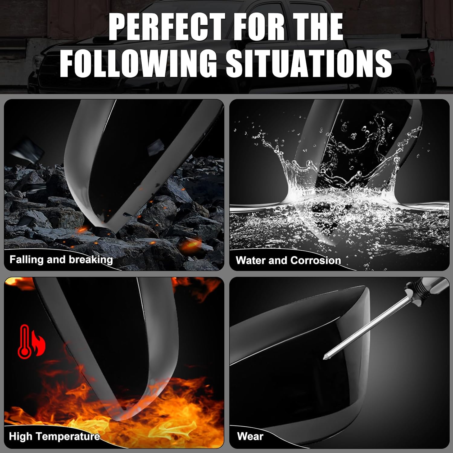Covelta Mirror Cover Caps Replacement for 2016-2023 Toyota Tacoma with Turn Signal