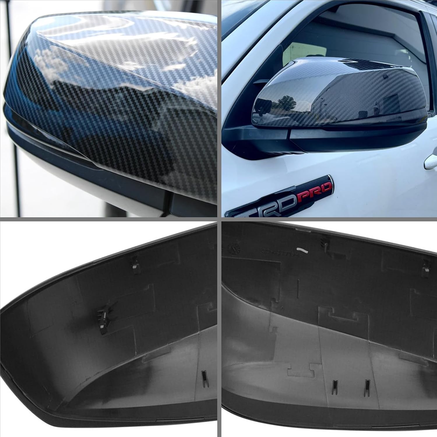 Covelta Mirror Cover Caps Replacement for 2016-2023 Toyota Tacoma with Turn Signal（Carbon Fiber ）