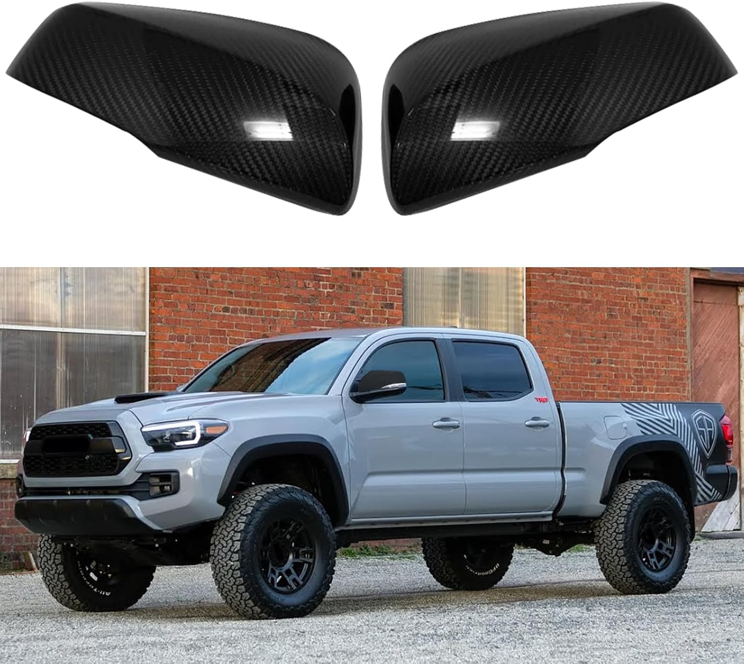 Covelta Mirror Cover Caps Replacement for 2016-2023 Toyota Tacoma with Turn Signal（Carbon Fiber ）