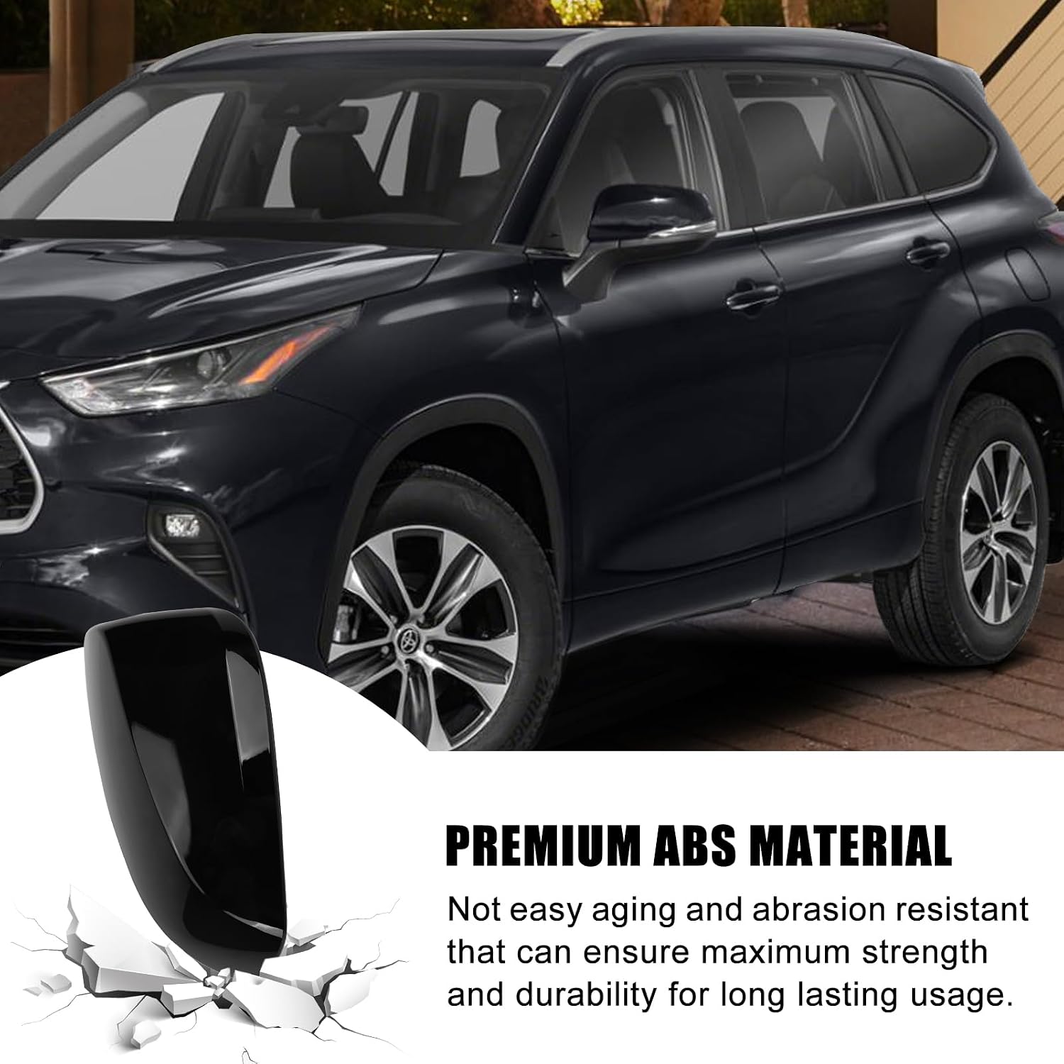 Covelta Mirror Cover Caps Replace for 2020-2025 Toyota Highlander, 2022-2024 Corolla Cross & 2024-2025 Grand Highlander