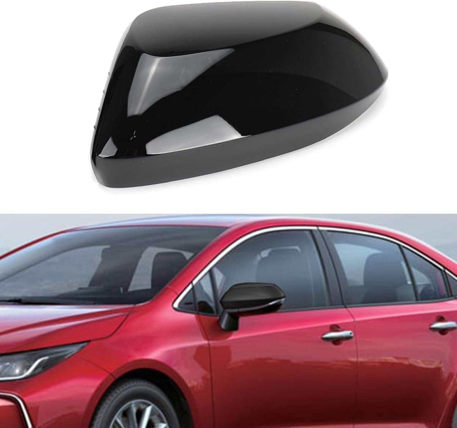 Covelta Left Driver Side Mirror Cover Replace for 2020-2025 Toyota Corolla（Black）
