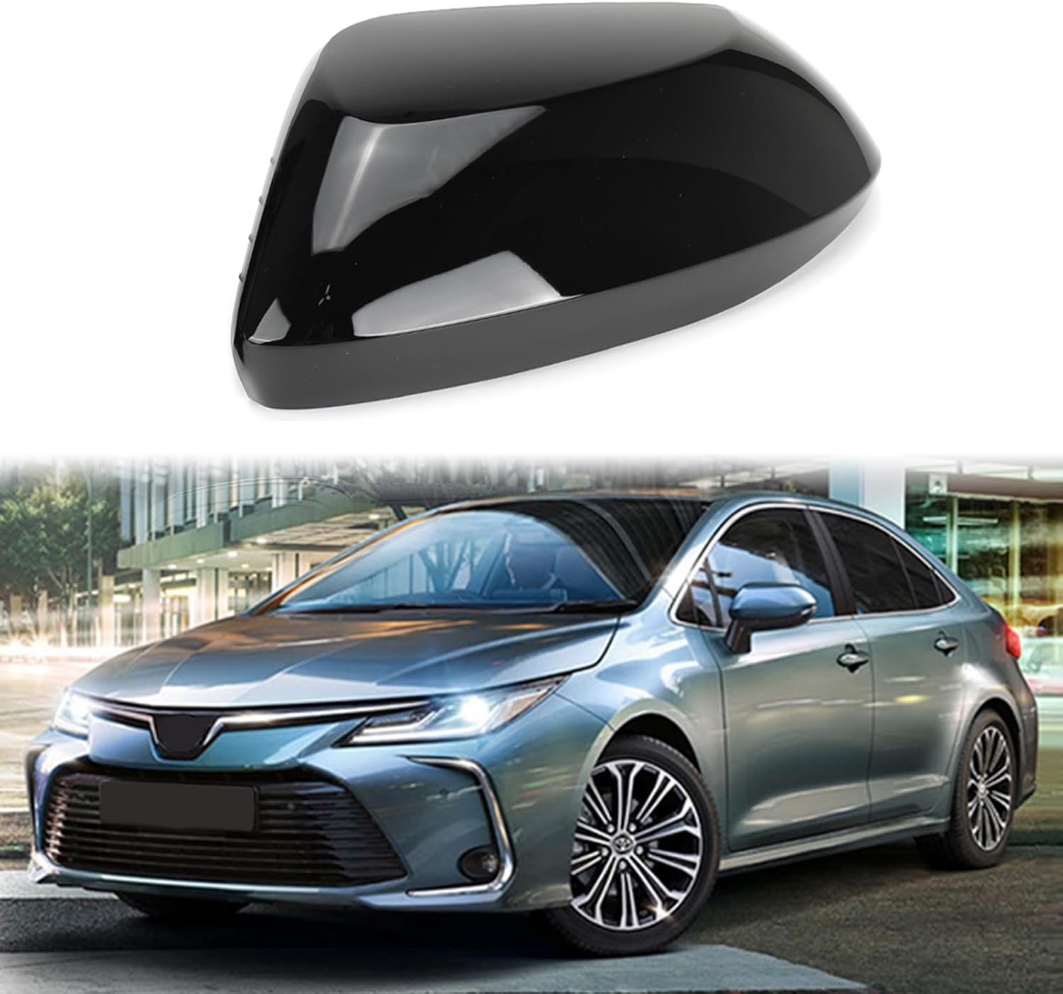 Covelta Left Driver Side Mirror Cover Replace for 2020-2025 Toyota Corolla（Black）