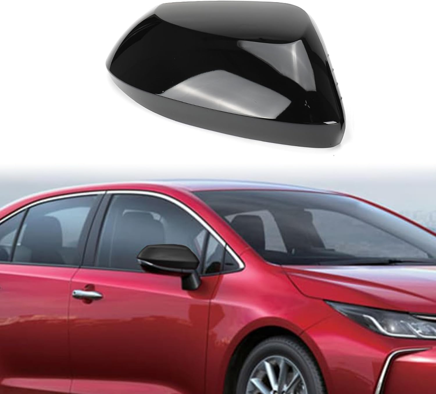 Covelta Right Passenger Side Mirror Cover Replace for 2020-2025 Toyota Corolla（Black）