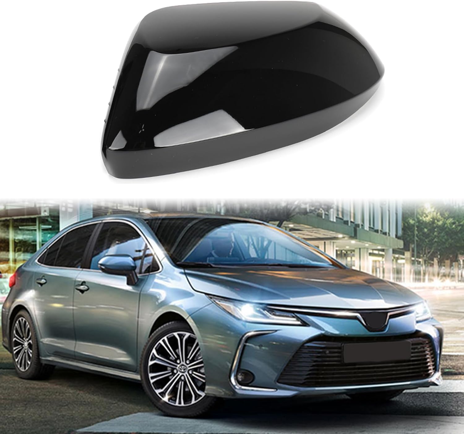 Covelta Right Passenger Side Mirror Cover Replace for 2020-2025 Toyota Corolla（Black）