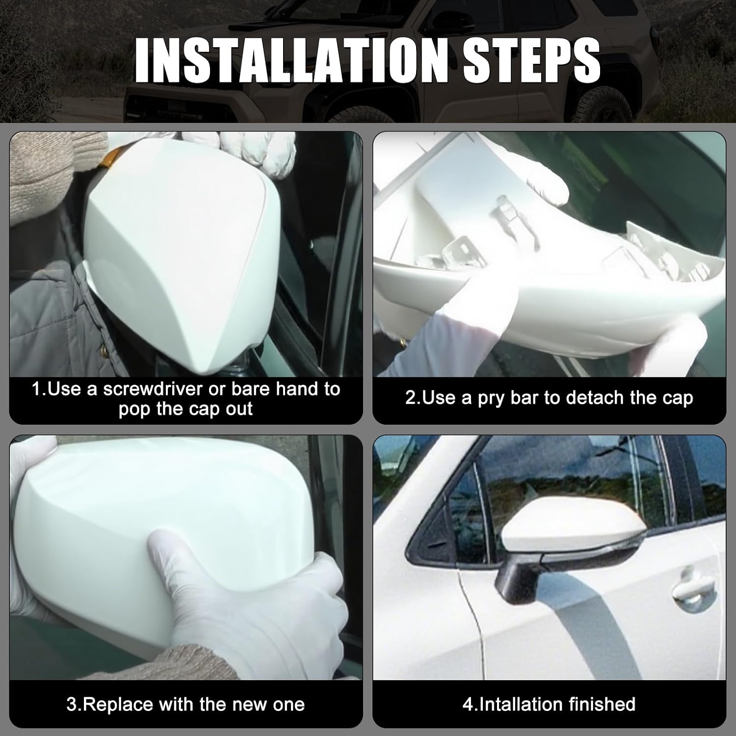 [Copy]Covelta Left Driver Side Mirror Cover Replace for 2020-2025 Toyota Corolla（White）
