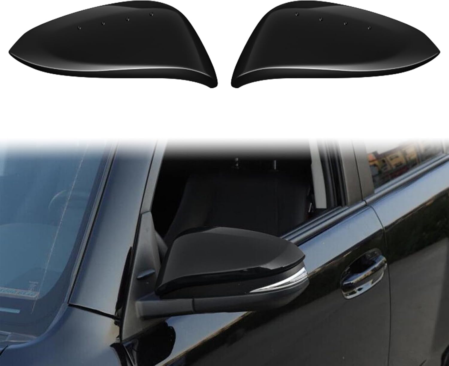Covelta Mirror Cover Caps Replace for 2014-2024 Toyota 4Runner & 2013-2015 Toyota RAV4（Black）
