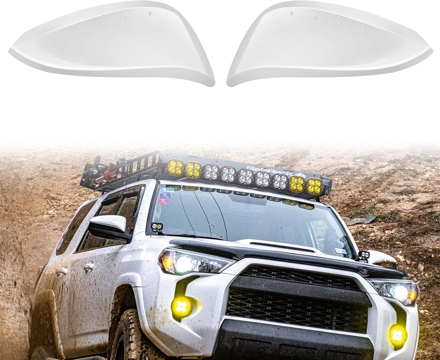 Covelta Mirror Cover Caps Replace for 2014-2024 Toyota 4Runner & 2013-2015 Toyota RAV4（White）