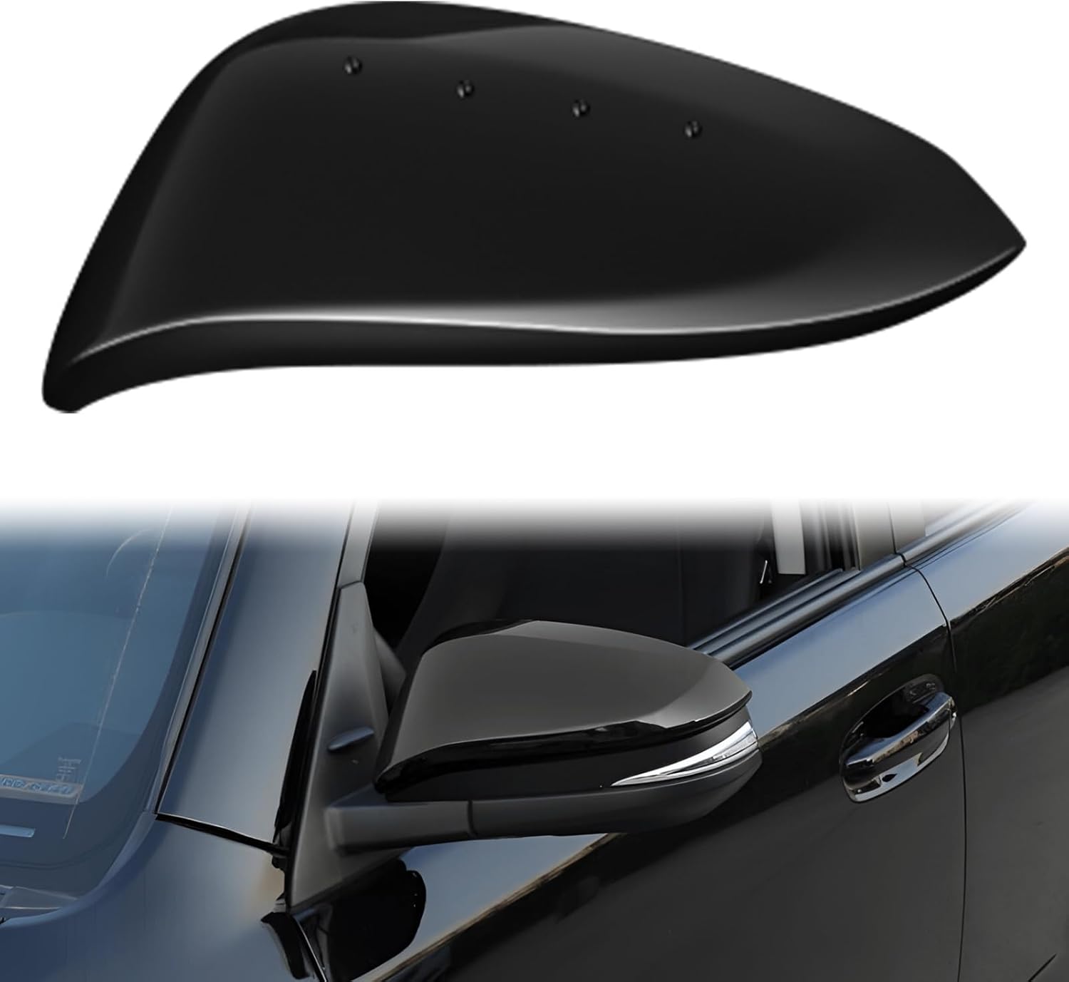 Covelta Mirror Left Driver Cover Caps Replace for 2014-2024 Toyota 4Runner & 2013-2015 Toyota RAV4（Black）
