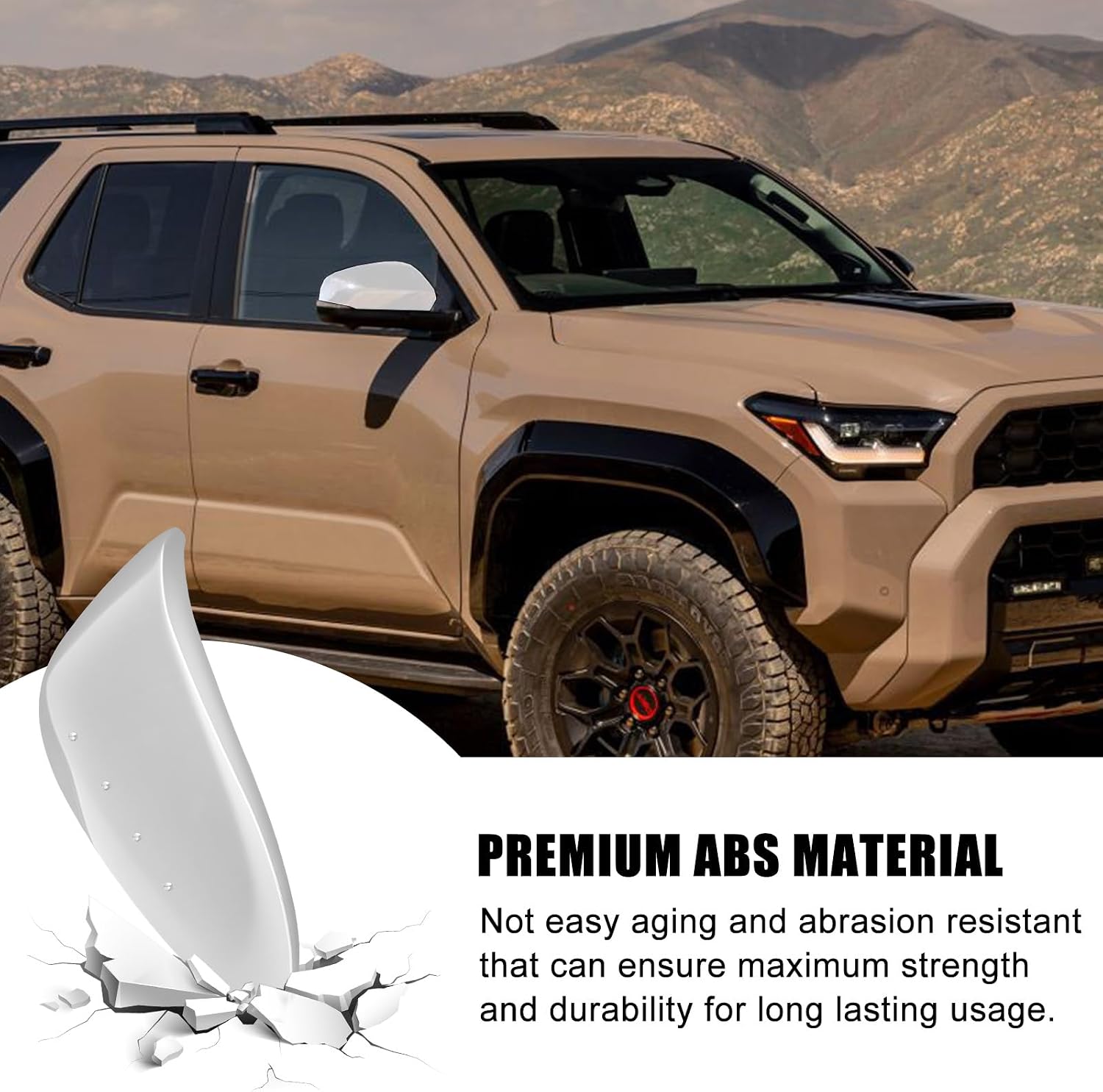 Covelta Right Passenger Mirror Cover Caps Replace for 2014-2024 Toyota 4Runner & 2013-2015 Toyota RAV4（White）