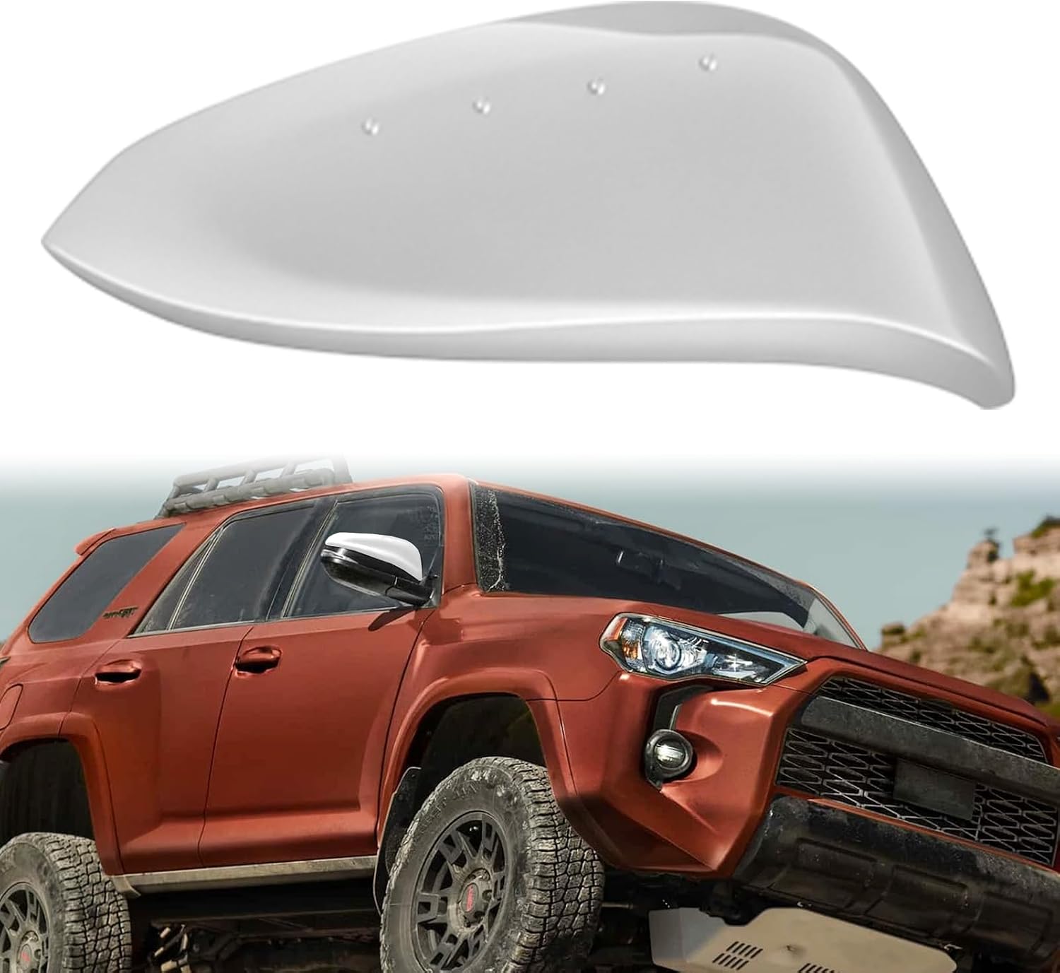 Covelta Right Passenger Mirror Cover Caps Replace for 2014-2024 Toyota 4Runner & 2013-2015 Toyota RAV4（White）