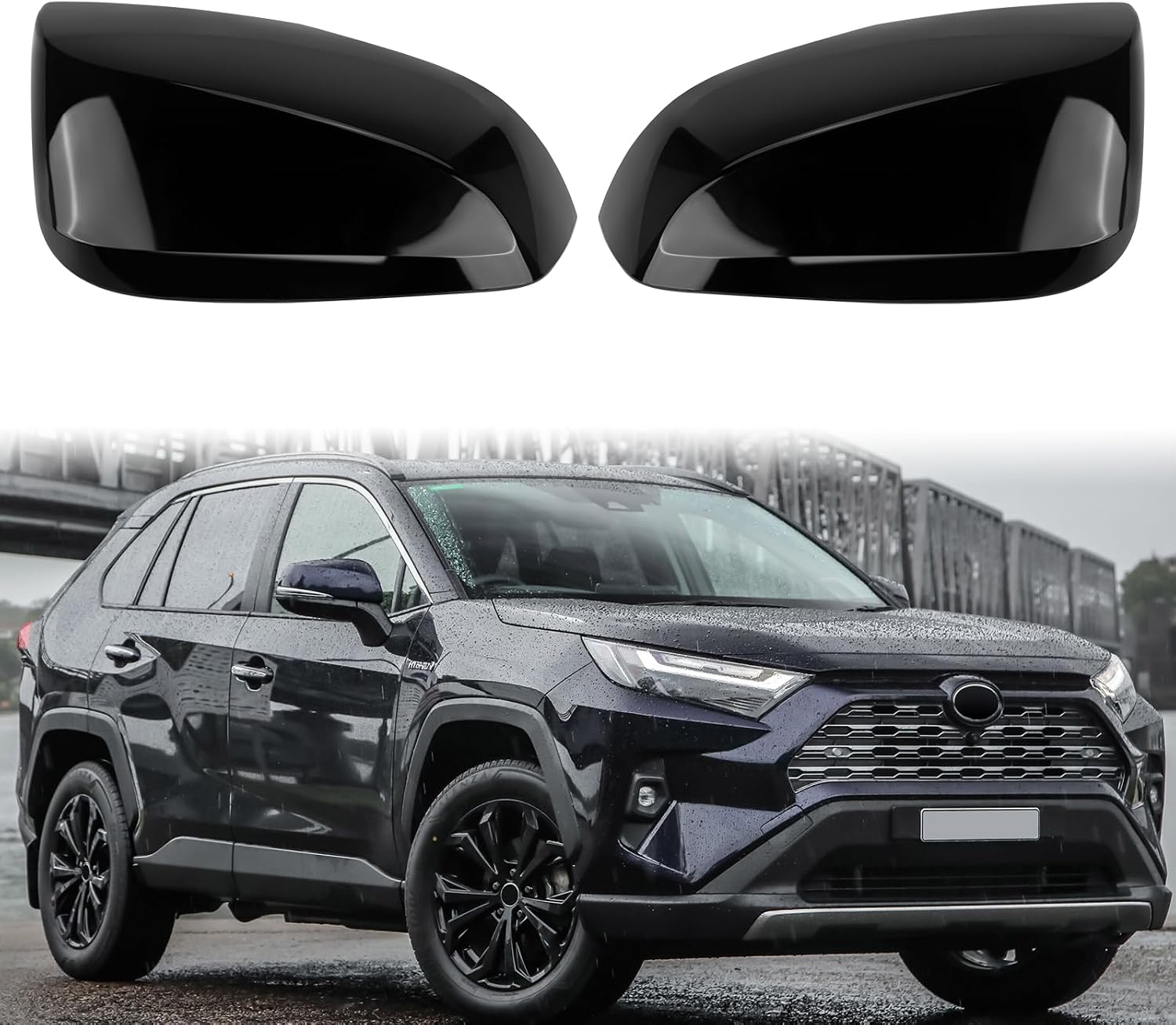 Covelta Mirror Cover Caps Replace for 2019-2025 Toyota RAV4 With Turn Signal Light 