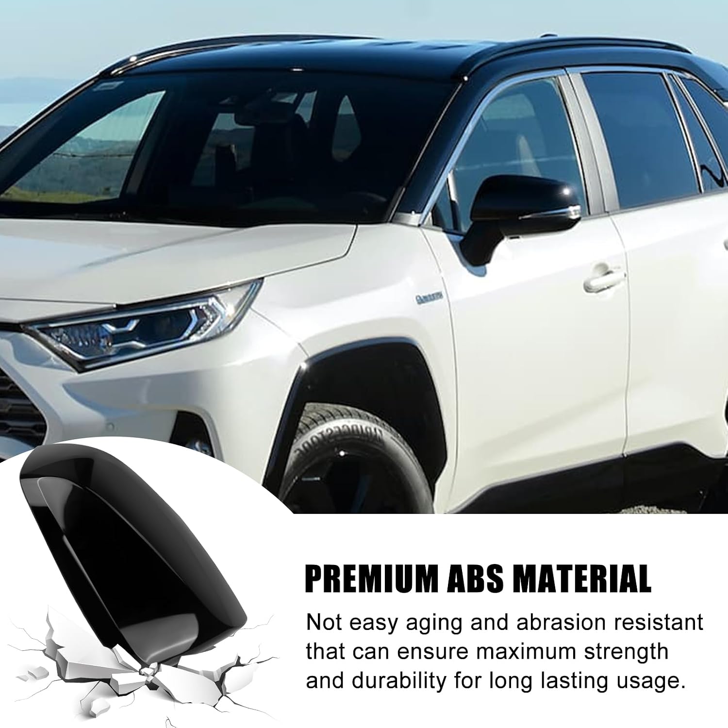 Covelta Mirror Cover Caps Replace for 2019-2025 Toyota RAV4 With Turn Signal Light 