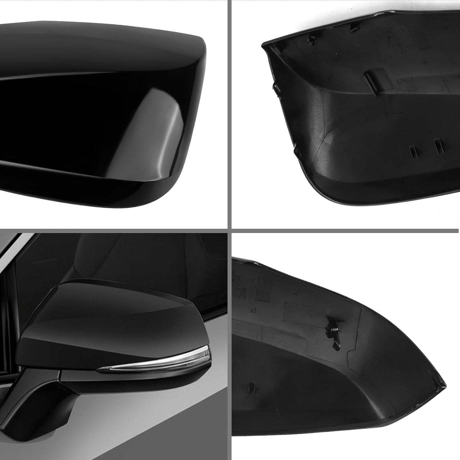 Covelta Left Mirror Cover Caps Replace for 2019-2025 Toyota RAV4 With Turn Signal Light (Black)