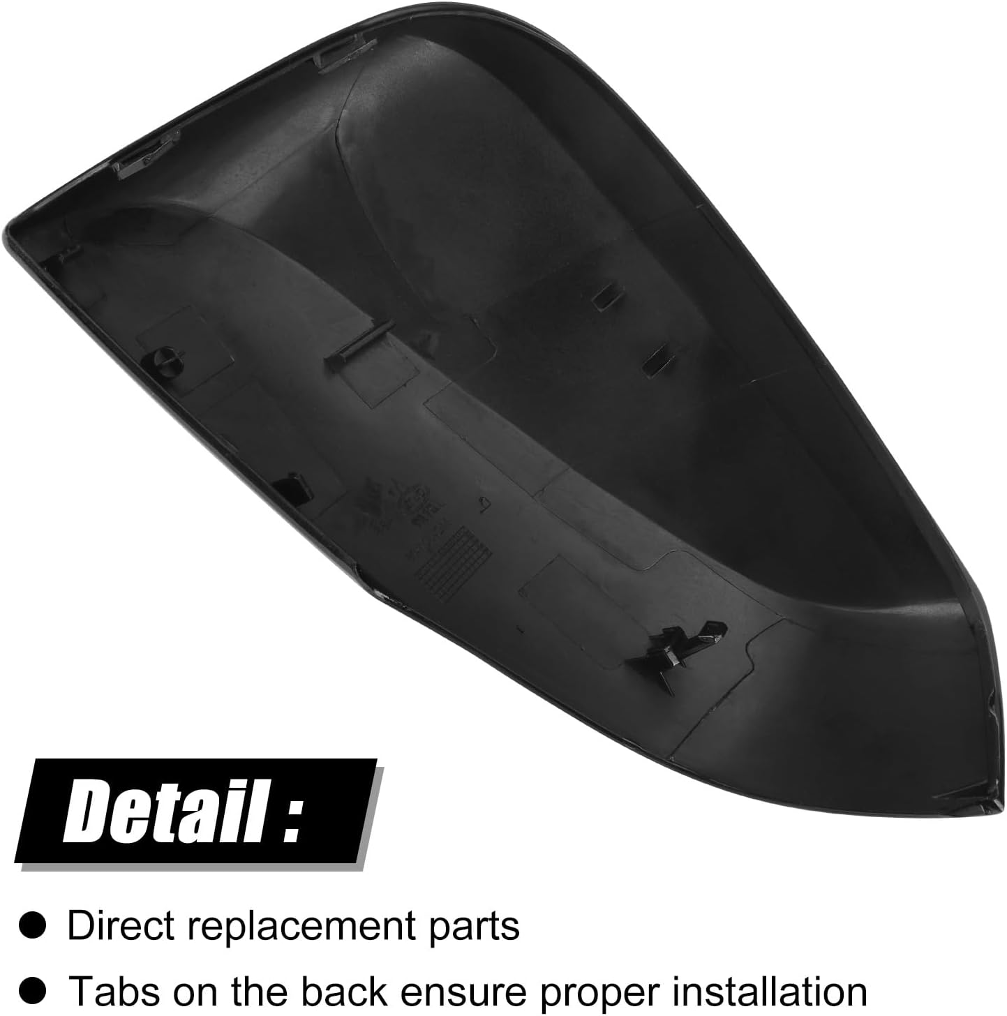 Covelta Right Mirror Cover Caps Replace for 2019-2025 Toyota RAV4 With Turn Signal Light (Black)