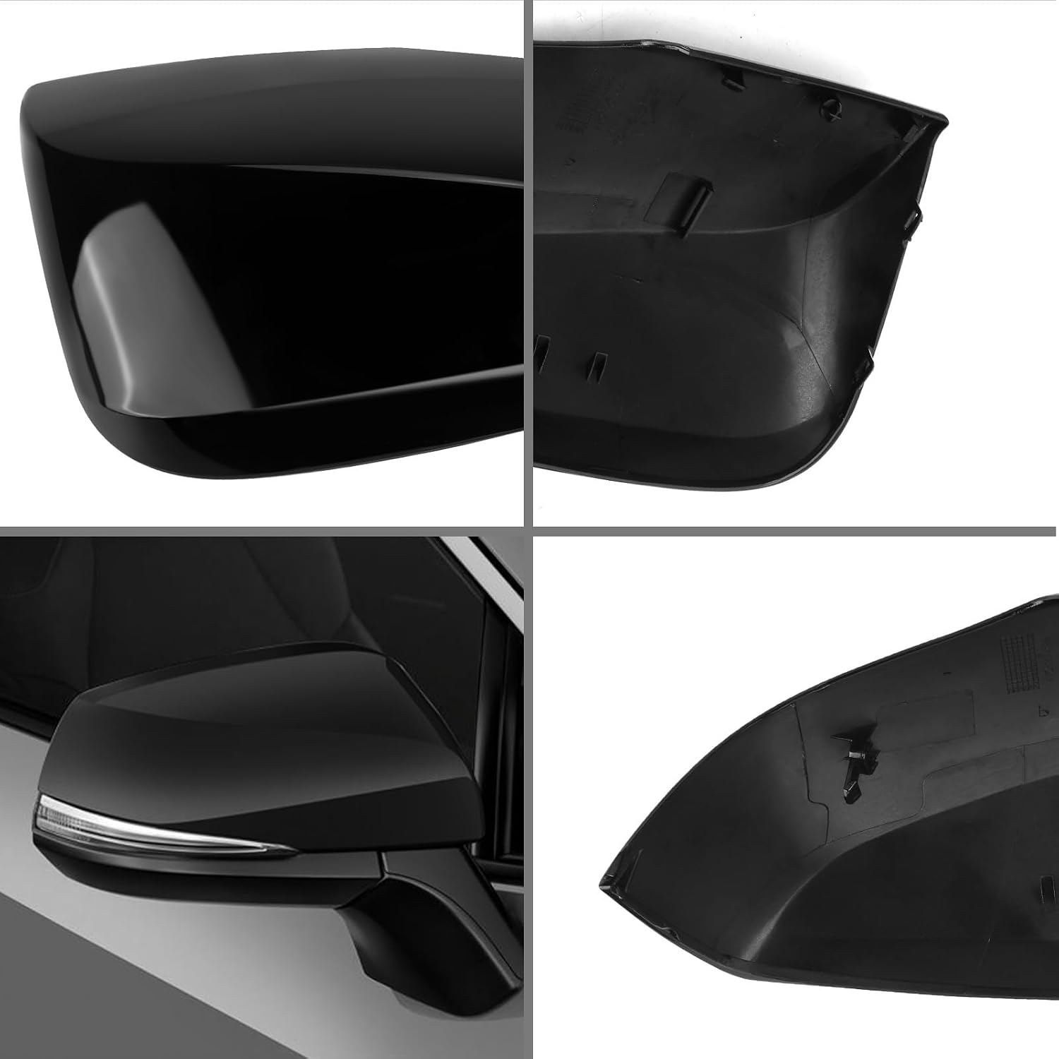 Covelta Right Mirror Cover Caps Replace for 2019-2025 Toyota RAV4 With Turn Signal Light (Black)
