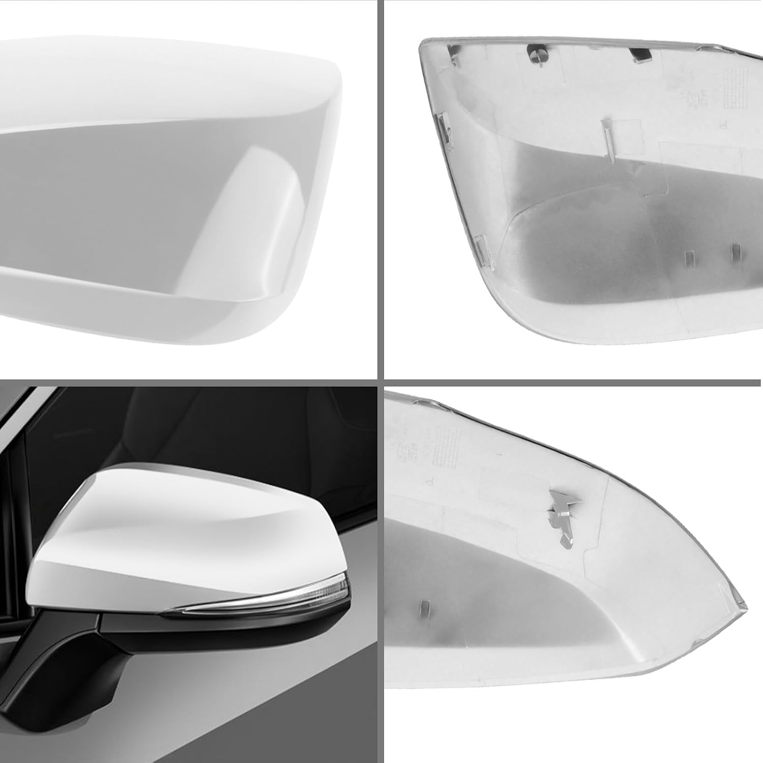 Covelta Left Mirror Cover Caps Replace for 2019-2025 Toyota RAV4 With Turn Signal Light (White)