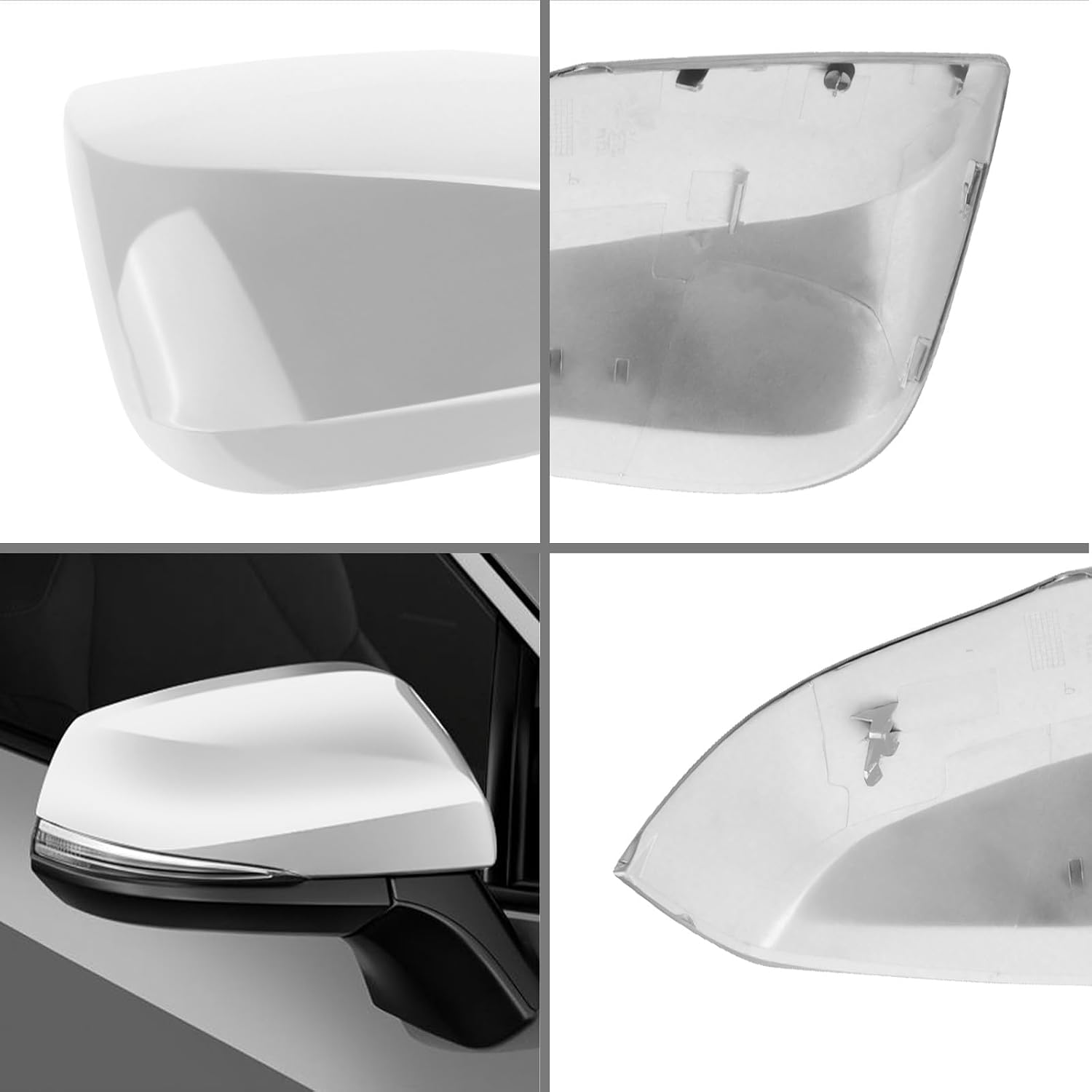 Covelta Right Mirror Cover Caps Replace for 2019-2025 Toyota RAV4 With Turn Signal Light (White)