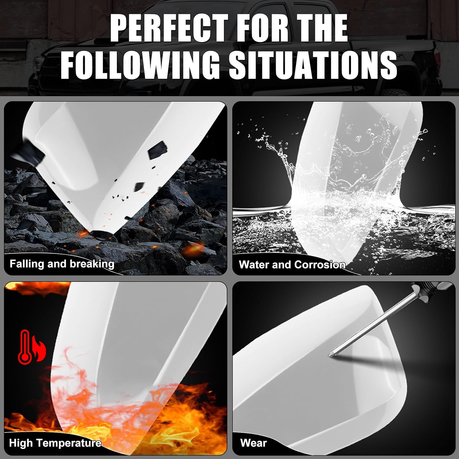 Covelta Left Mirror Cover Caps Replace for 2019-2025 Toyota RAV4 With Turn Signal Light (White)