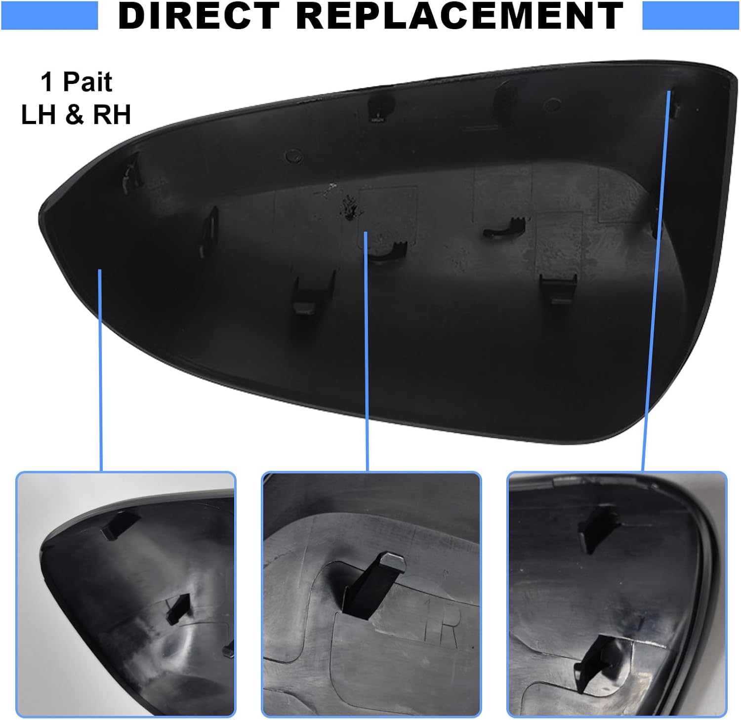 Covelta Mirror Cover Caps Replace for 2014-2019 Toyota Corolla Sedan Without Turn Signal Light