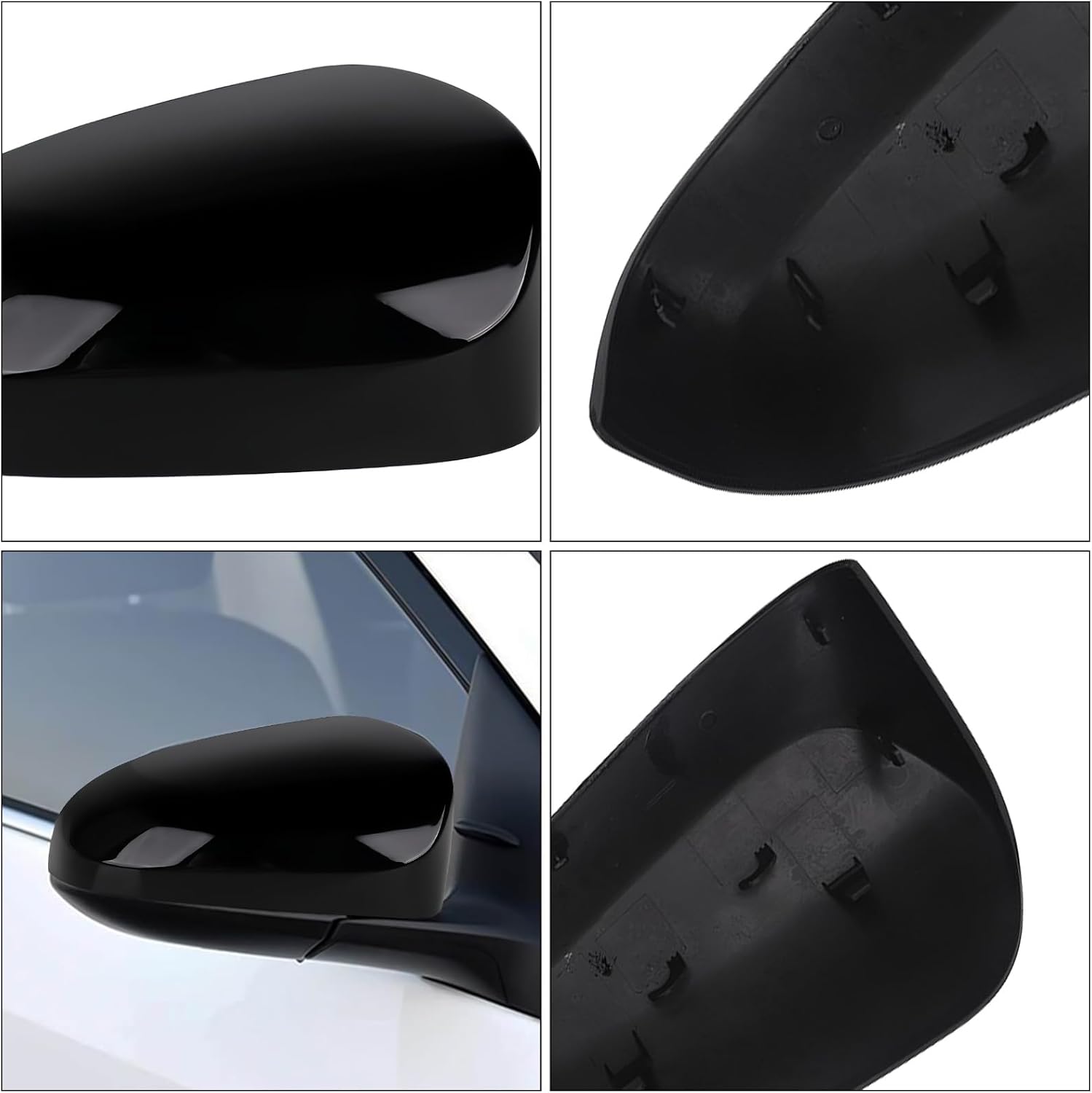 Covelta Right Mirror Cover Caps Replace for 2014-2019 Toyota Corolla Sedan Without Turn Signal Light(Black)