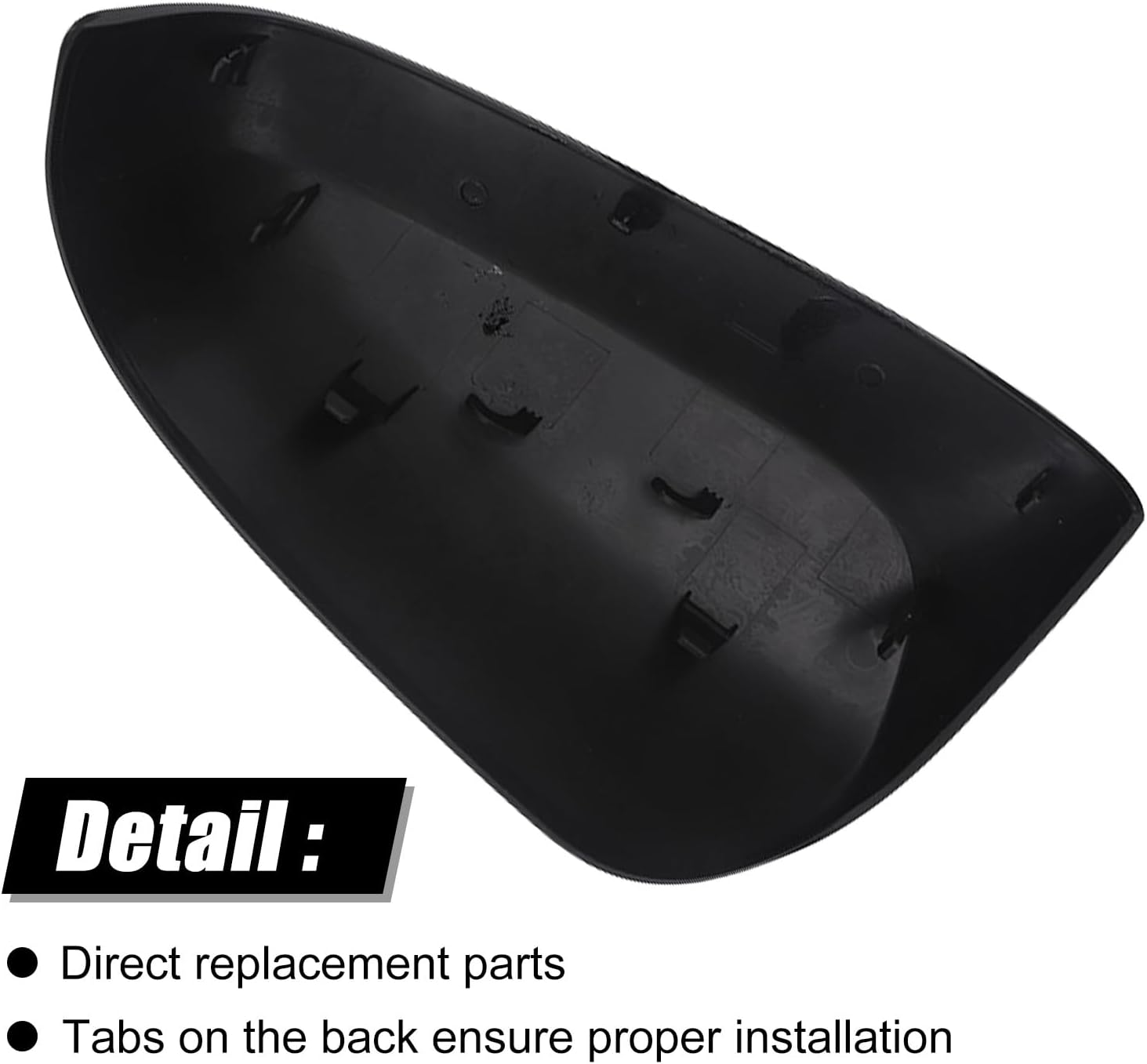 Covelta Right Mirror Cover Caps Replace for 2014-2019 Toyota Corolla Sedan Without Turn Signal Light(Black)