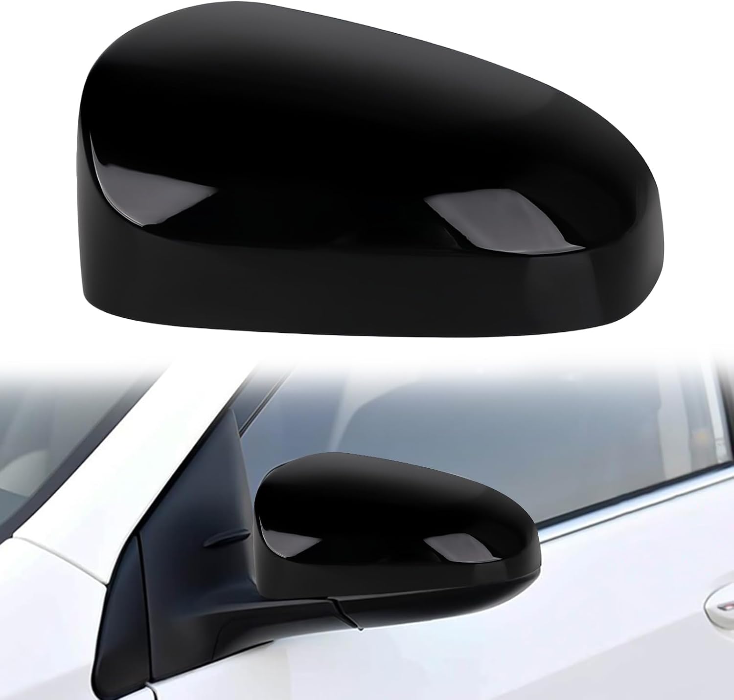 Covelta Left Mirror Cover Caps Replace for 2014-2019 Toyota Corolla Sedan Without Turn Signal Light